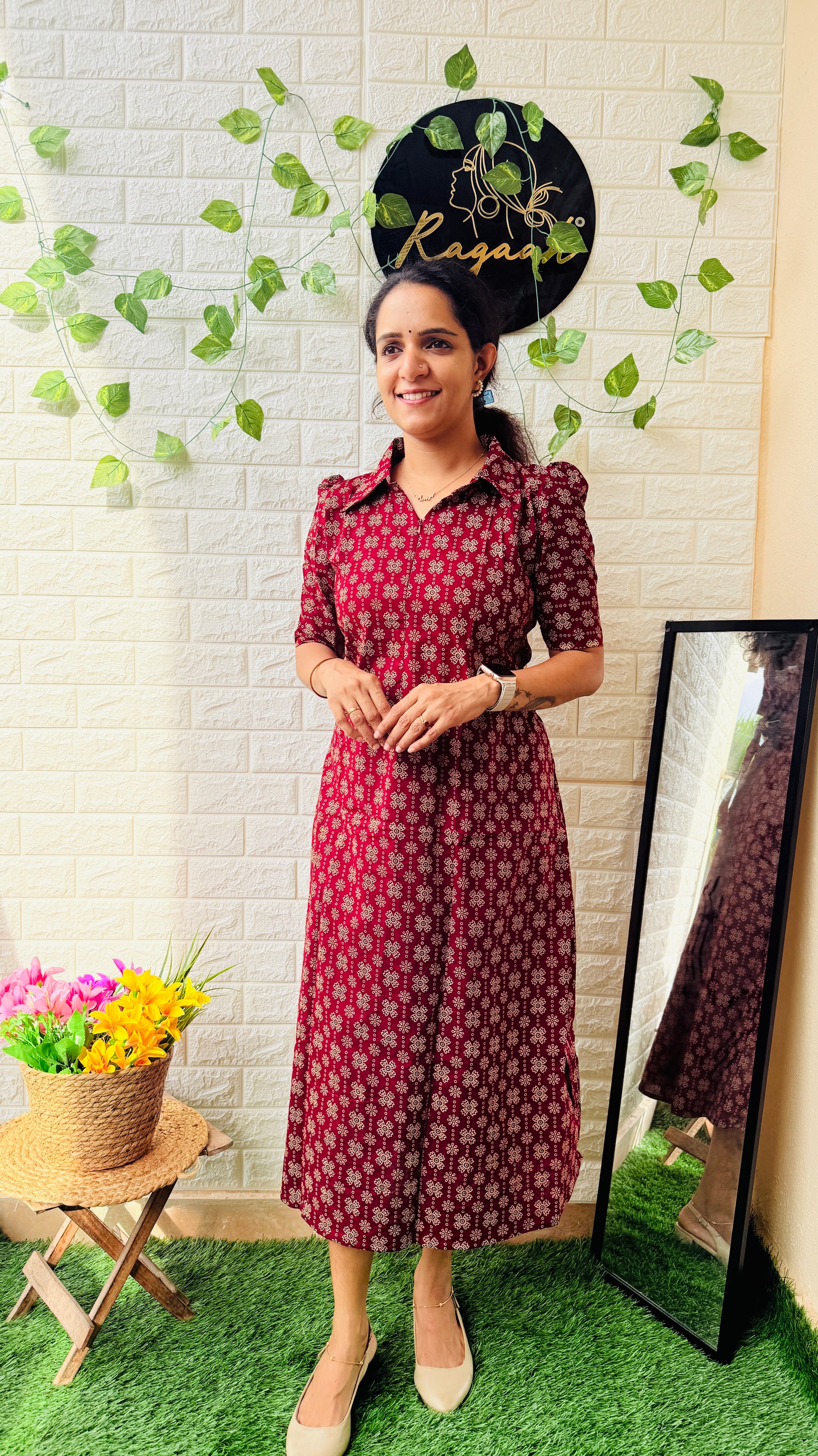 Feeding Ajrakh Cotton Frock RG945