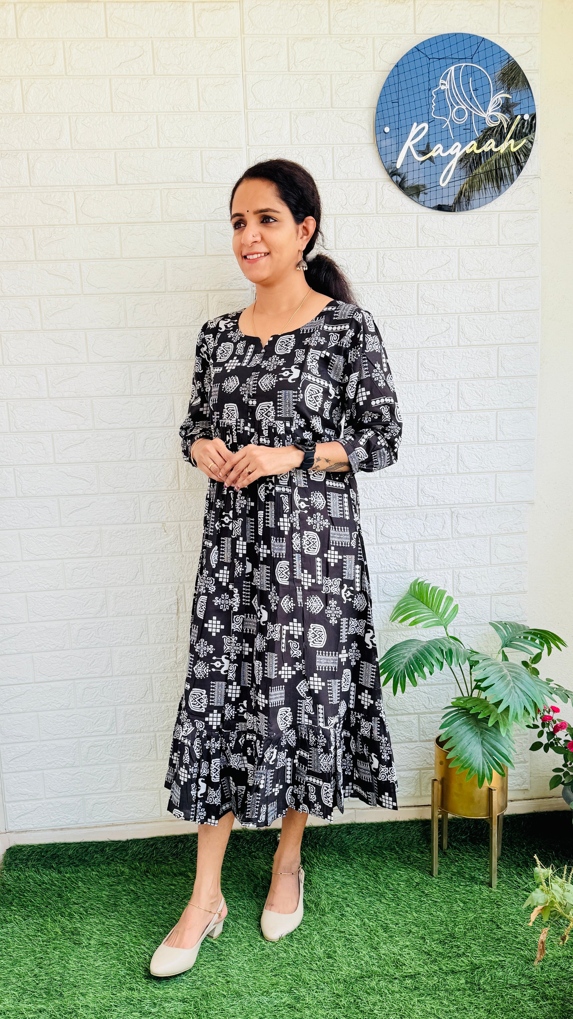 Cotton Frock  RG752 Black