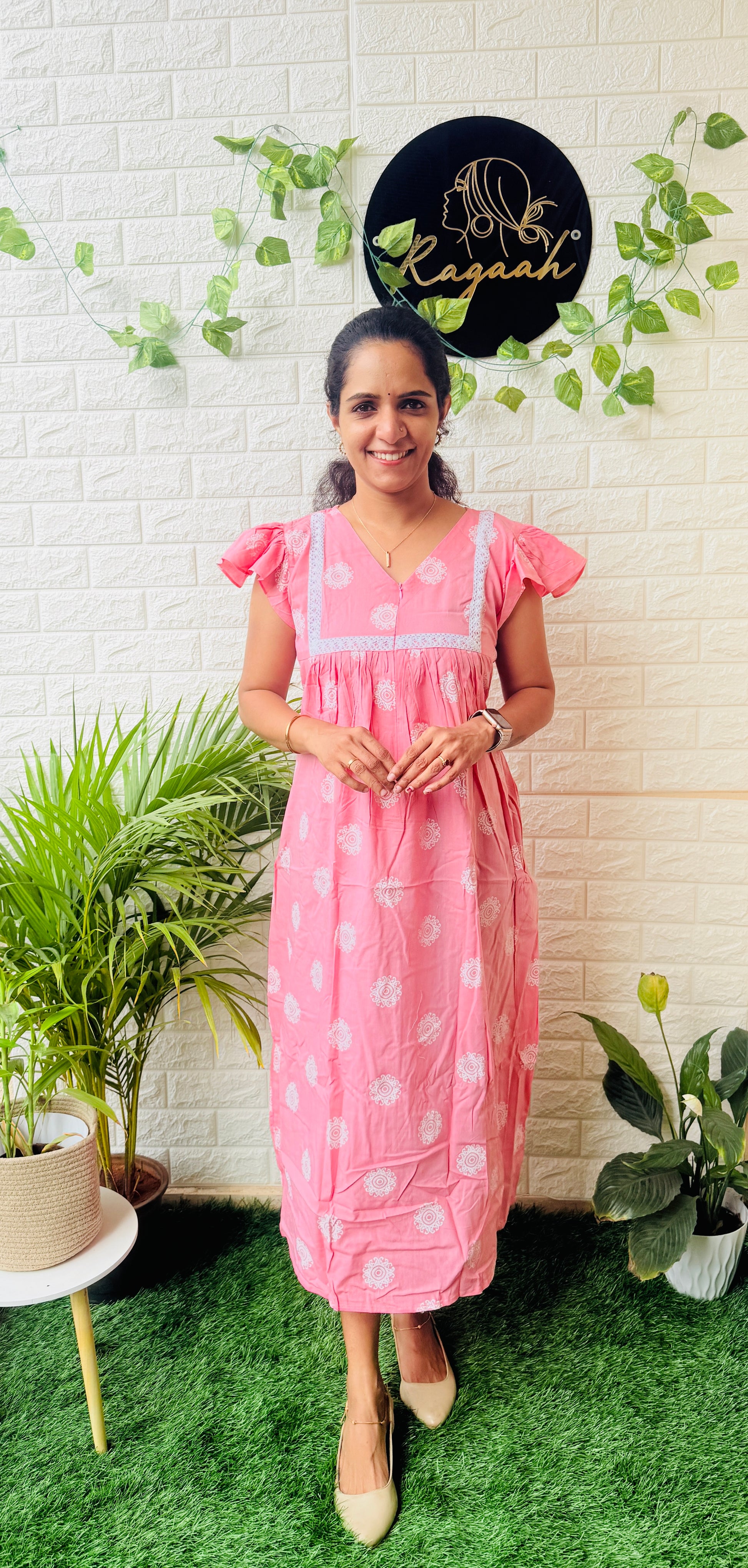 Feeding Pastel Color Cotton Frock RG965