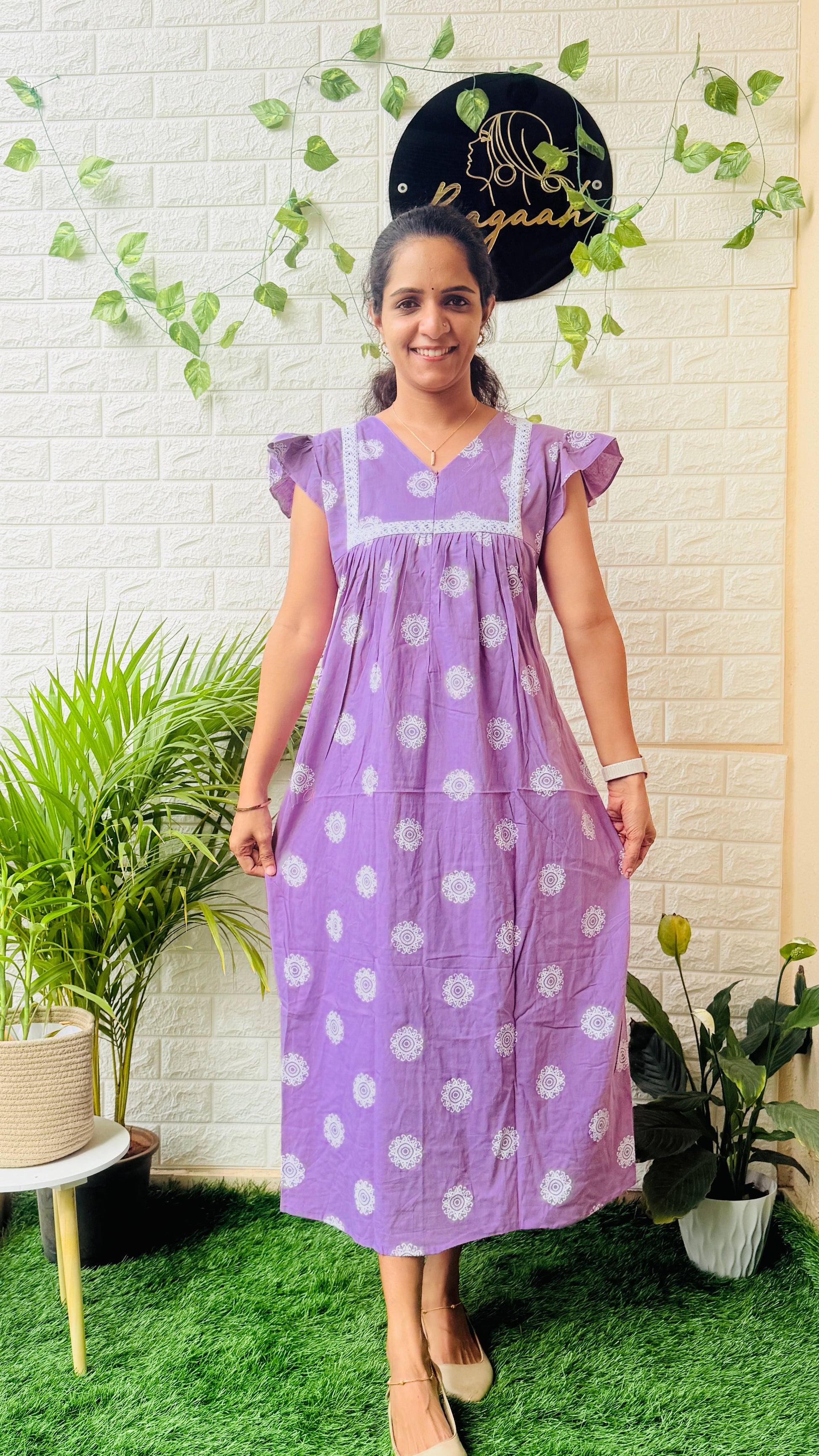 Feeding Pastel Color Cotton Frock RG965
