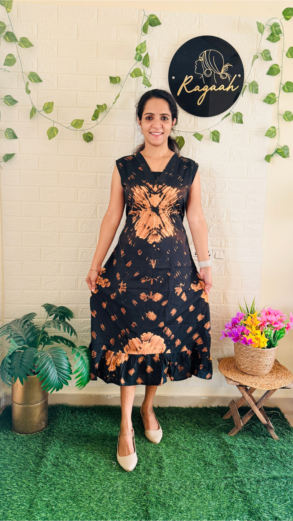 Chungudi Cotton Frock With Extra Sleeve RG905