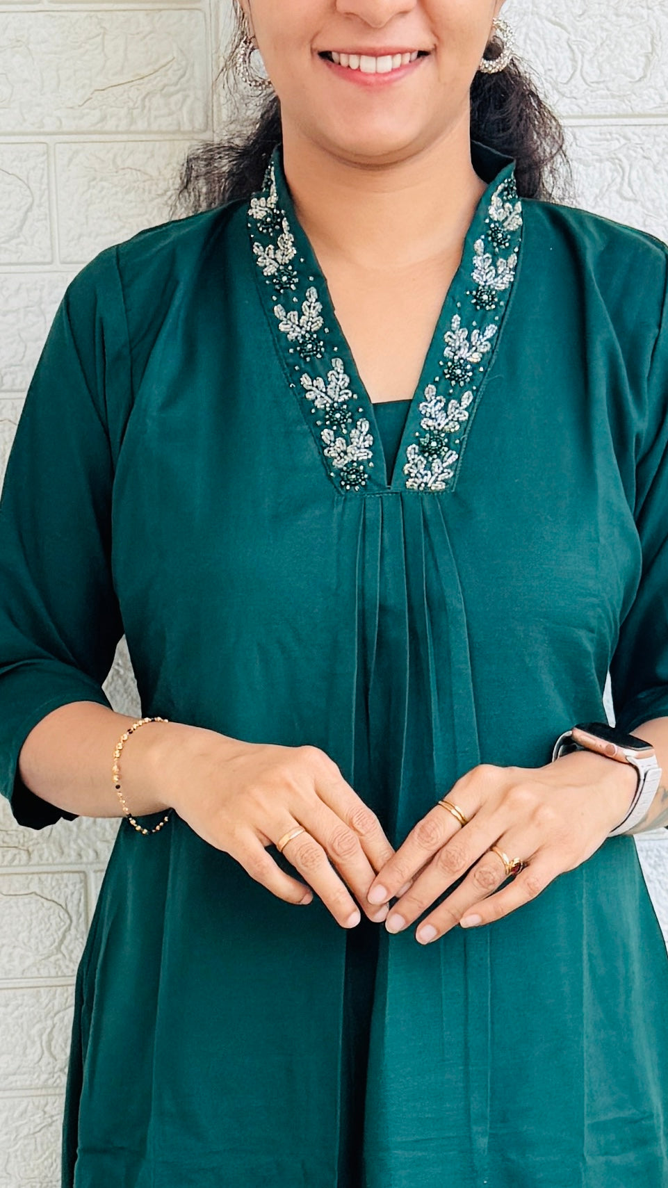 Party wear Top & Bottom Set RG859 Bottle Green