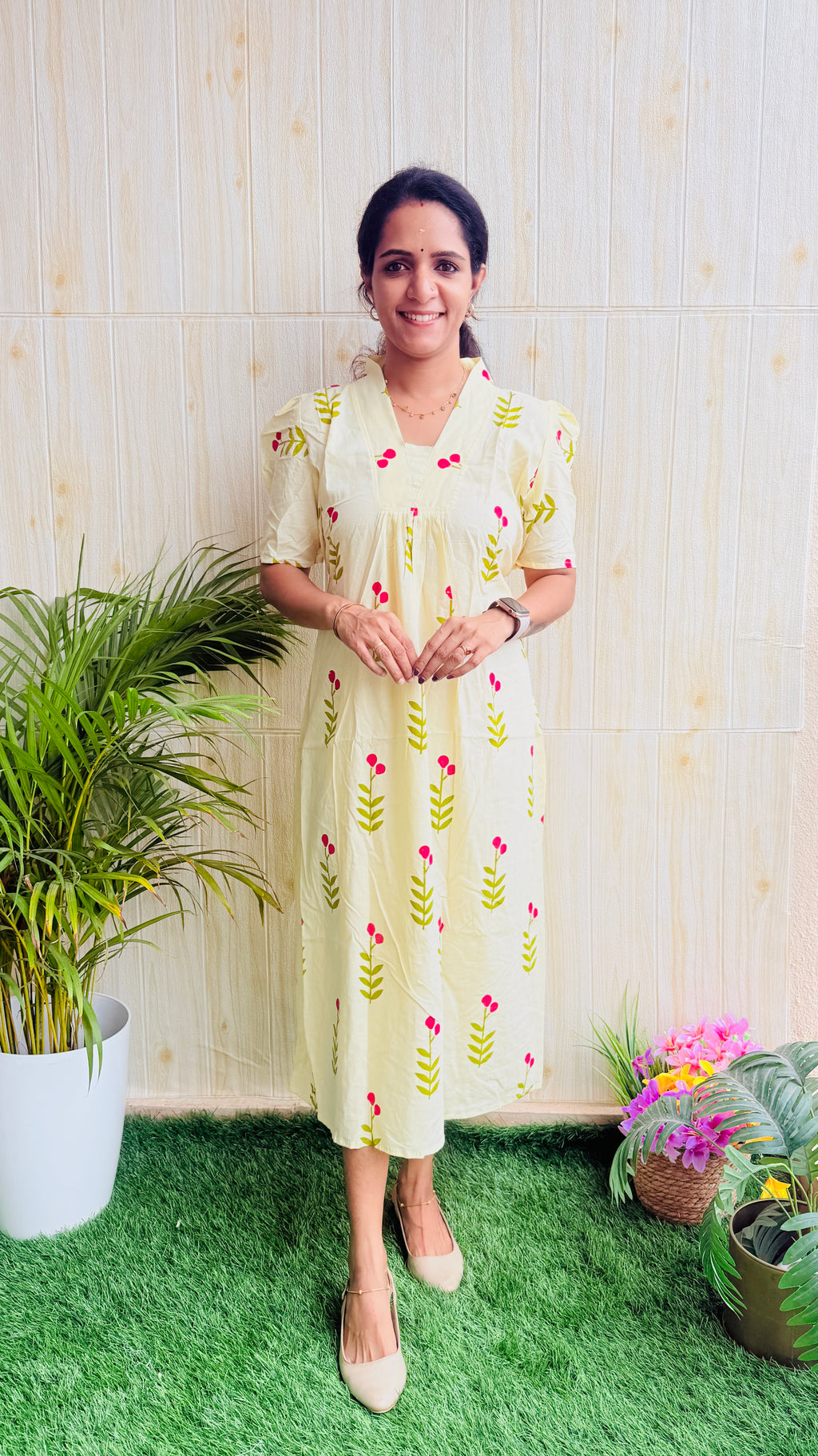 Pink Blossom Cotton Frock RG973