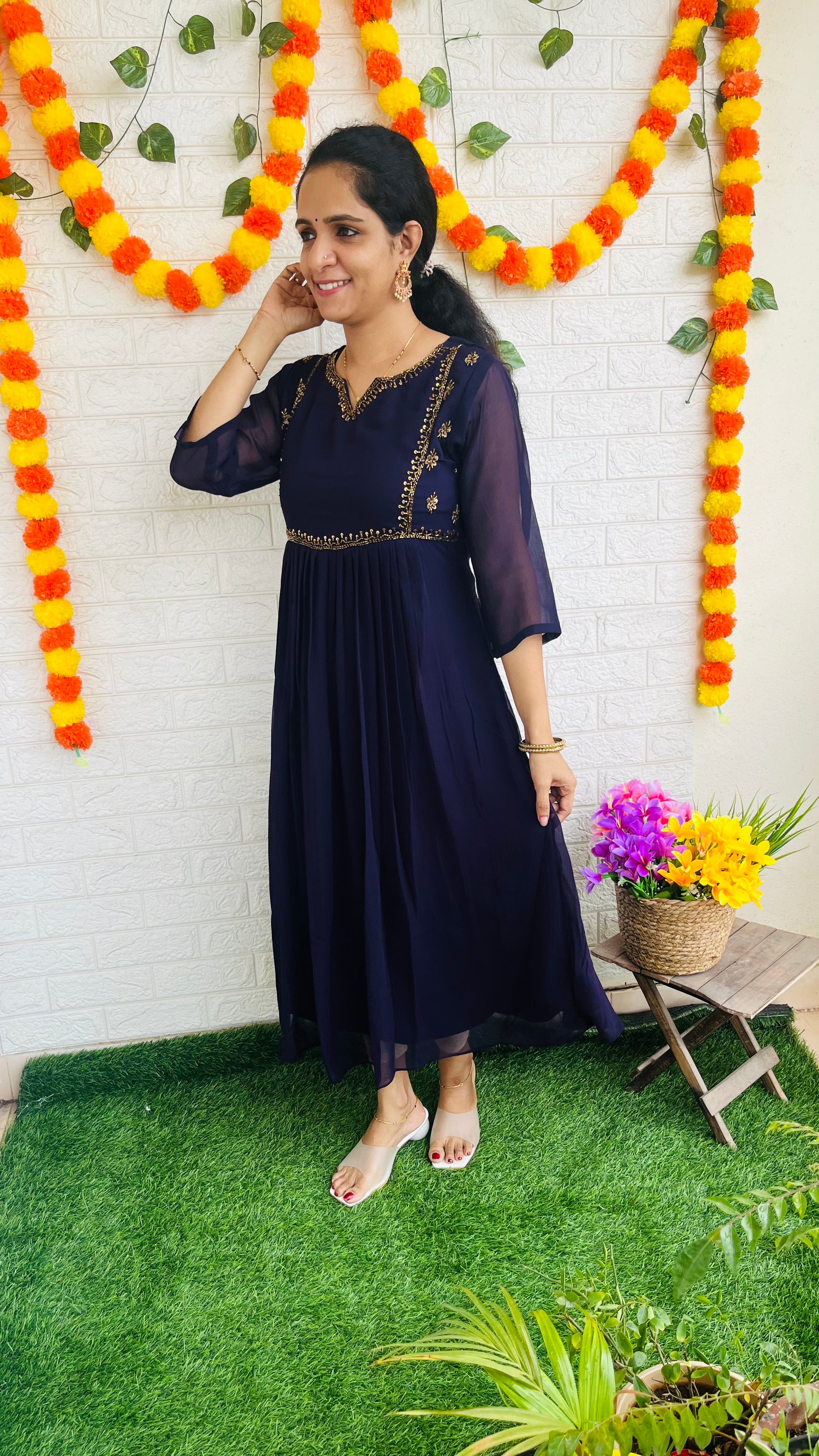 Beautiful Georgette handwork kurti