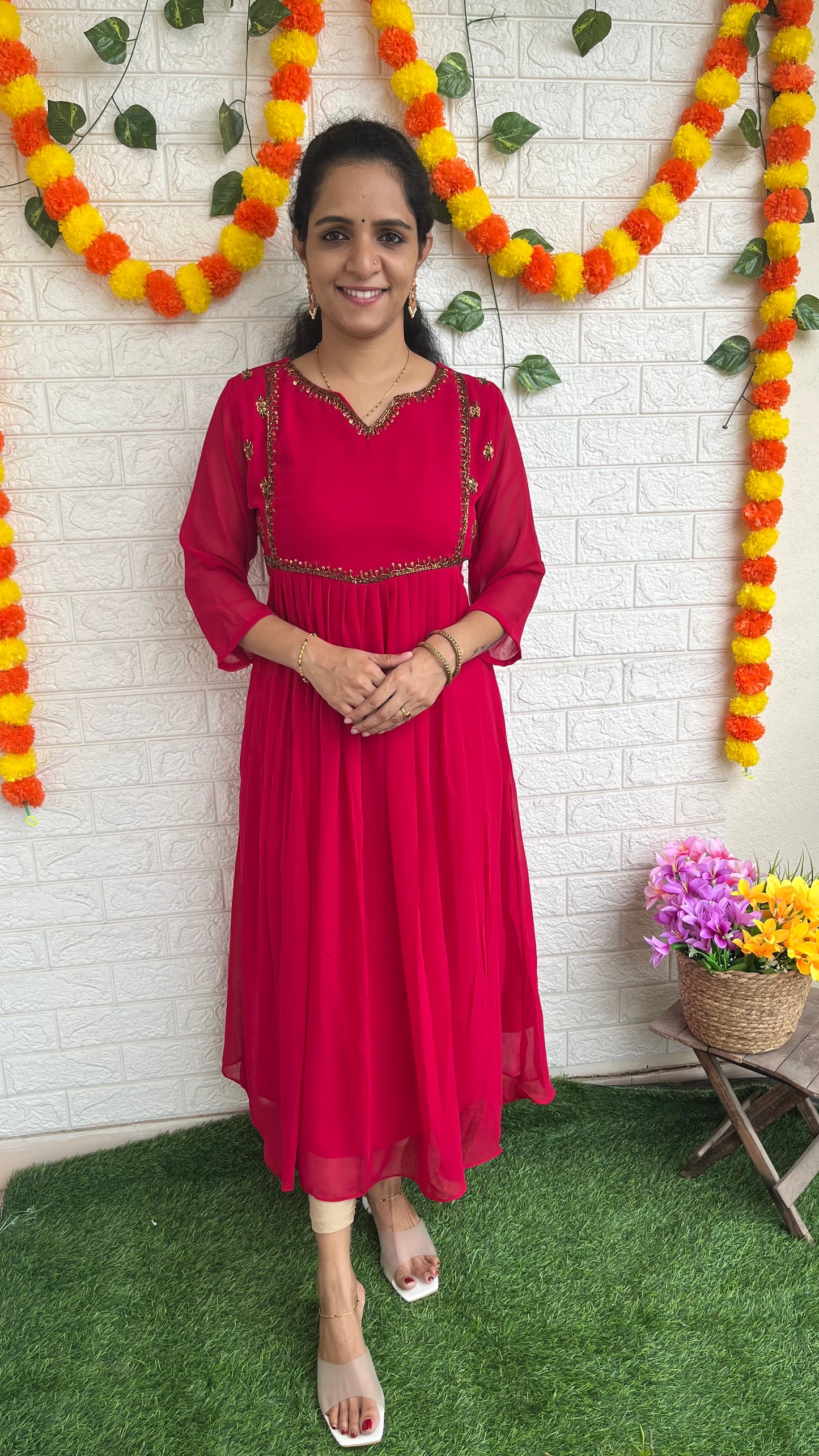 Beautiful Georgette handwork kurti