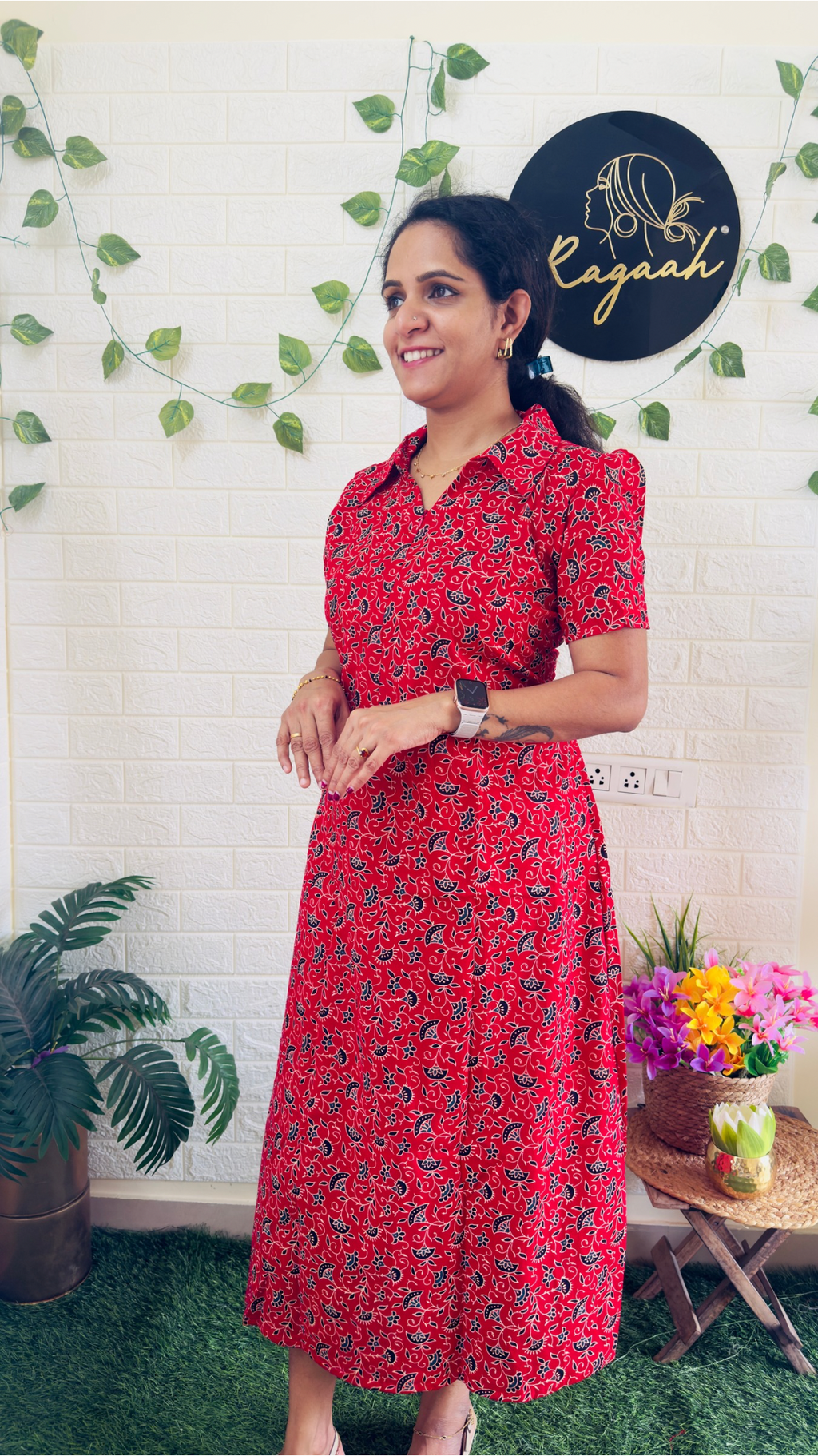 Feeding Cotton Ajrakh Frock RG899