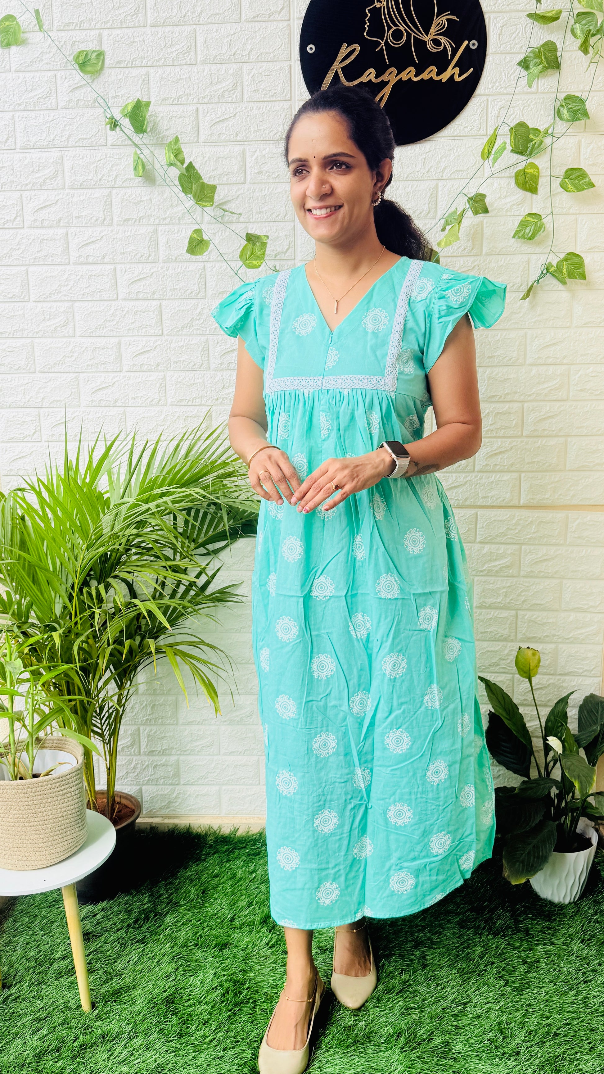 Feeding Pastel Color Cotton Frock RG965