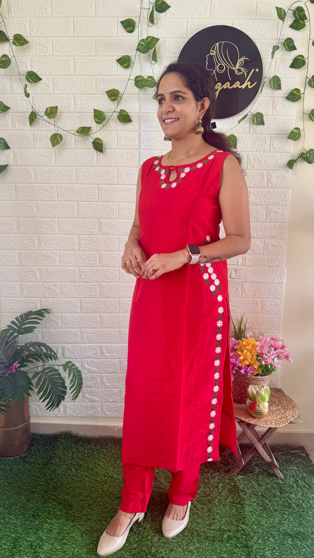 Beautiful Slub Cotton Cord Set Orange RG895