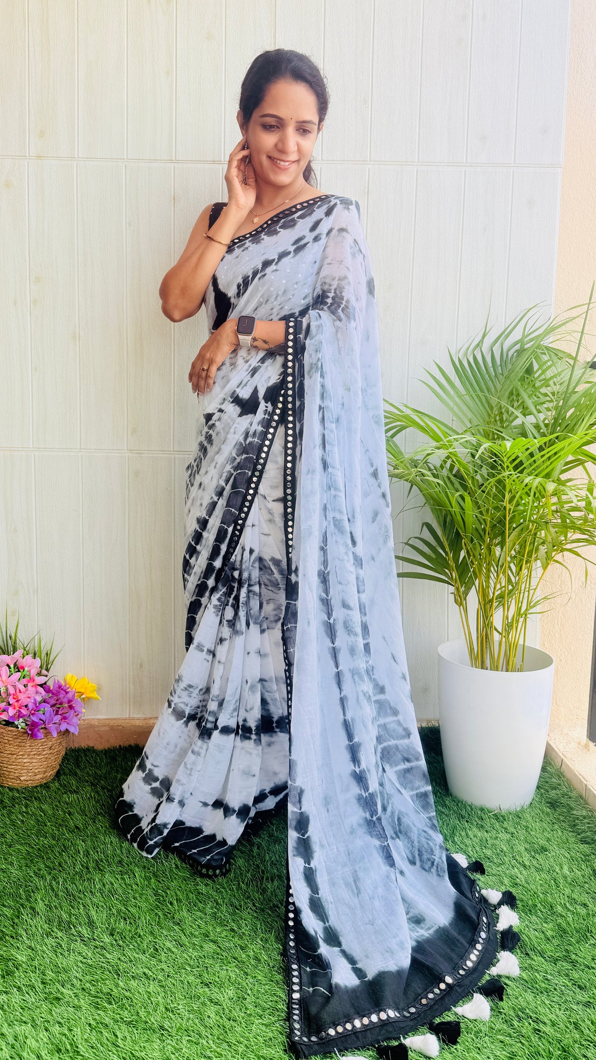 Bandhani Mul Cotton  Saree RG1010