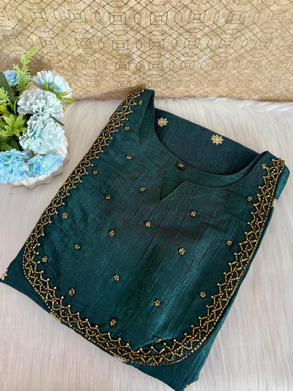 Tissue silk party wear Aline Kurti RG740 Violet