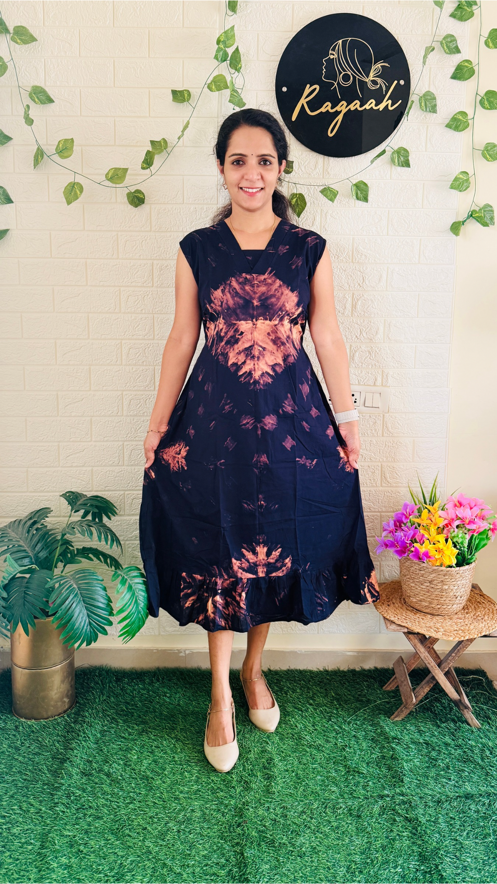 Chungudi Cotton Frock With Extra Sleeve RG905