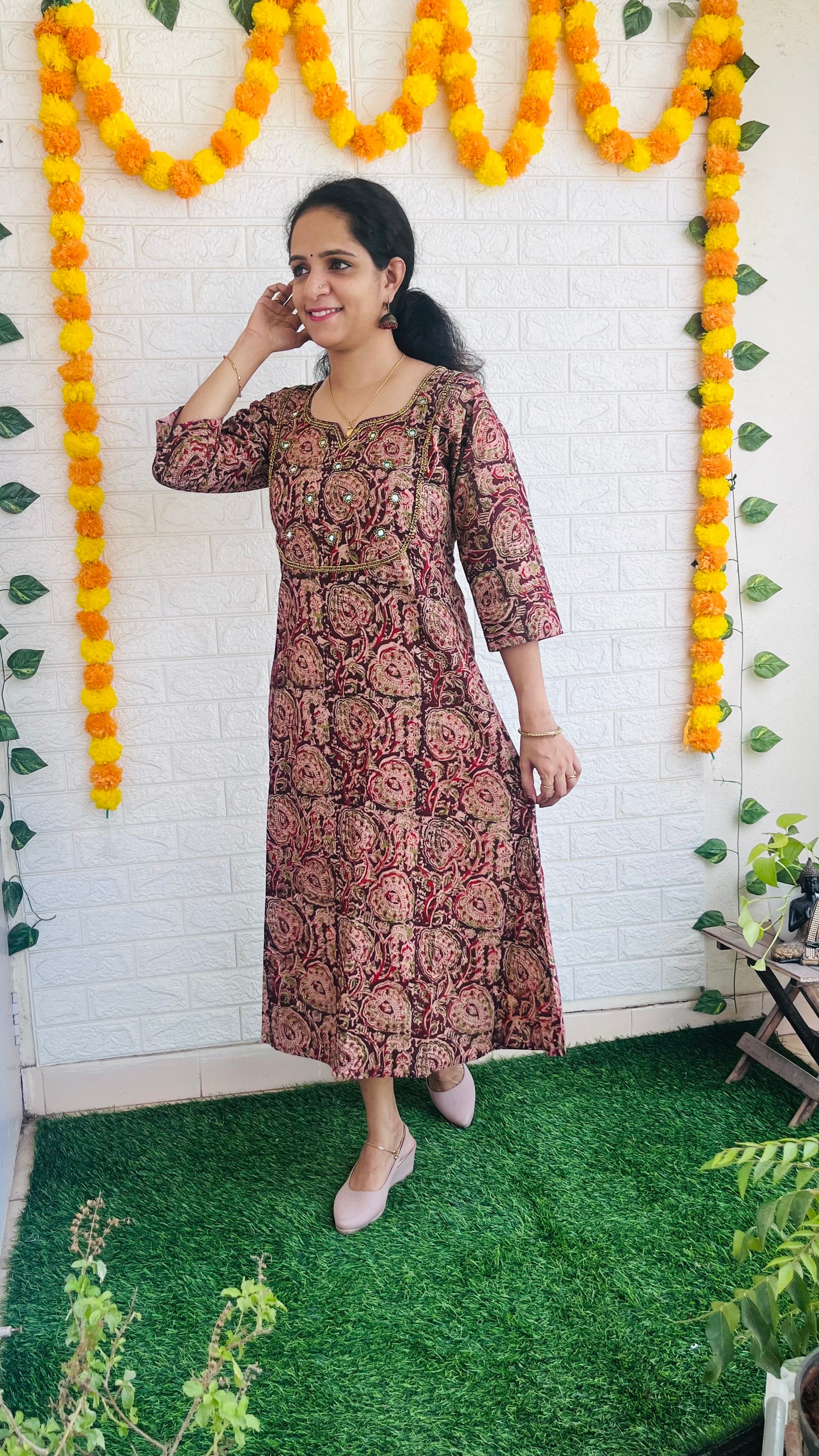 Kalamkari Aline Kurti