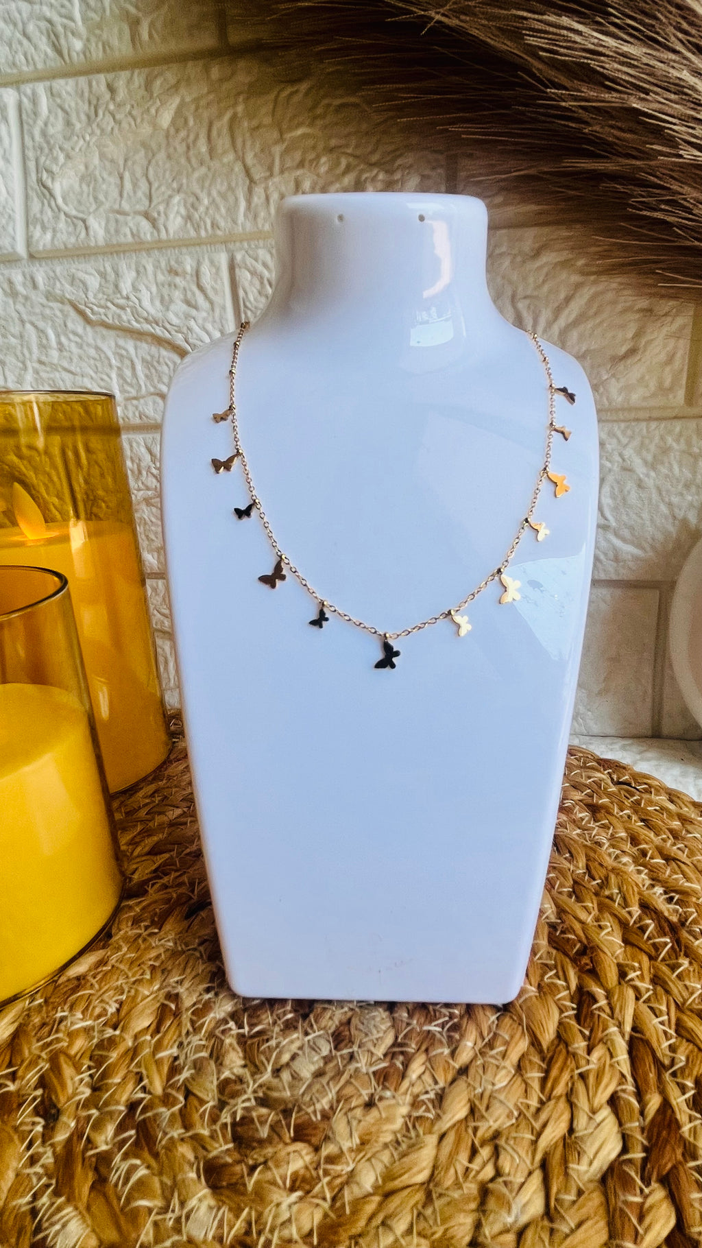 butterfly Anti tarnish stainless steel neck Chain RJ72