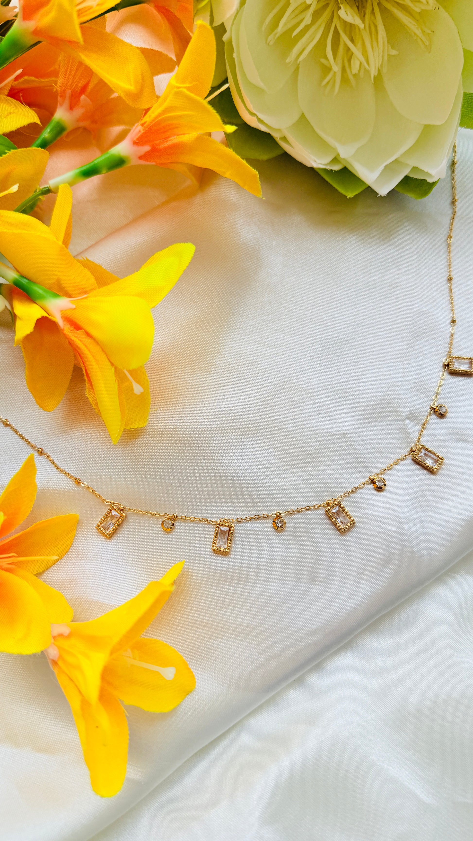 Milky Droplets Anti tarnish stainless steel neck Chain RJ171