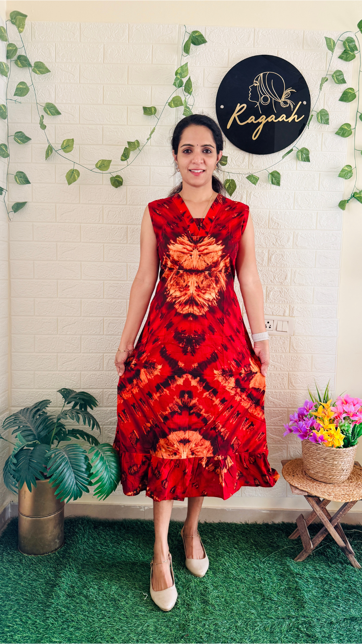 Chungudi Cotton Frock With Extra Sleeve RG905