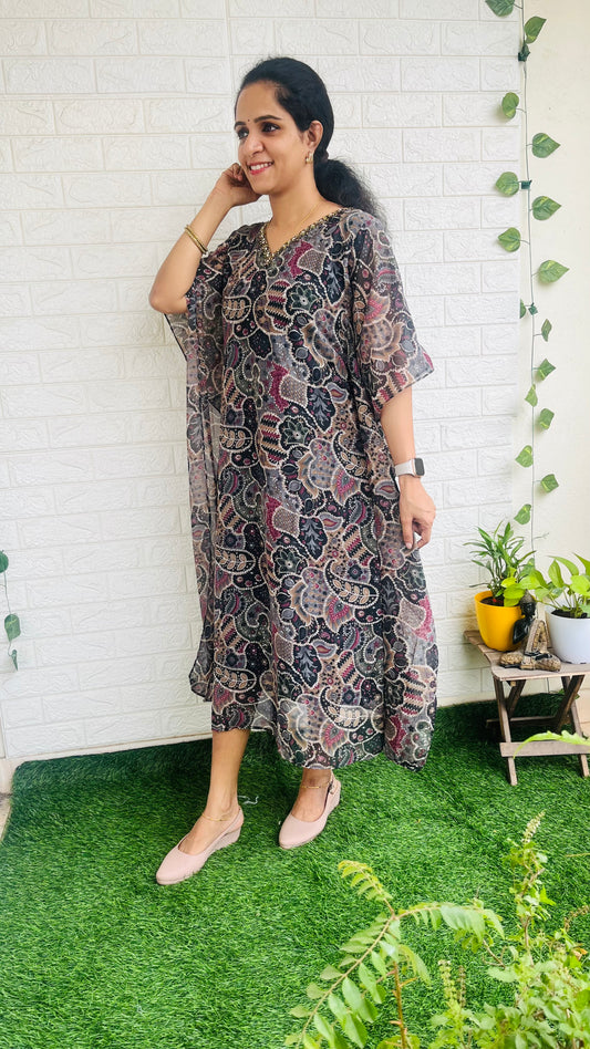 Party wear Georgette Kaftan with handwork