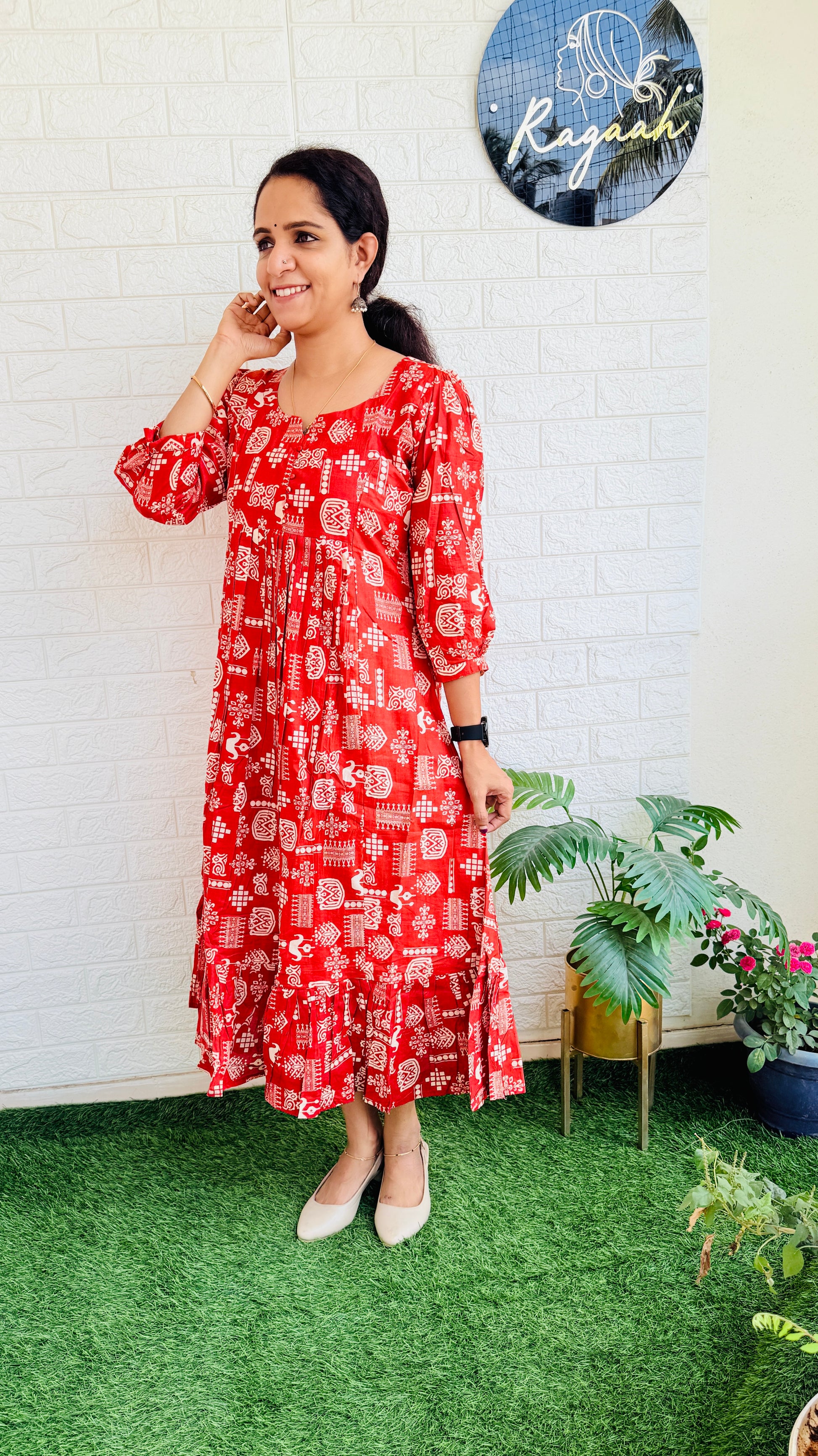 Cotton Frock  RG752 Brick Orange