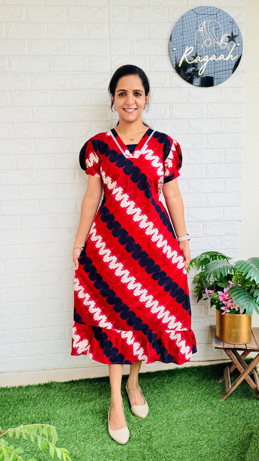 Cotton Frock RG766 Red