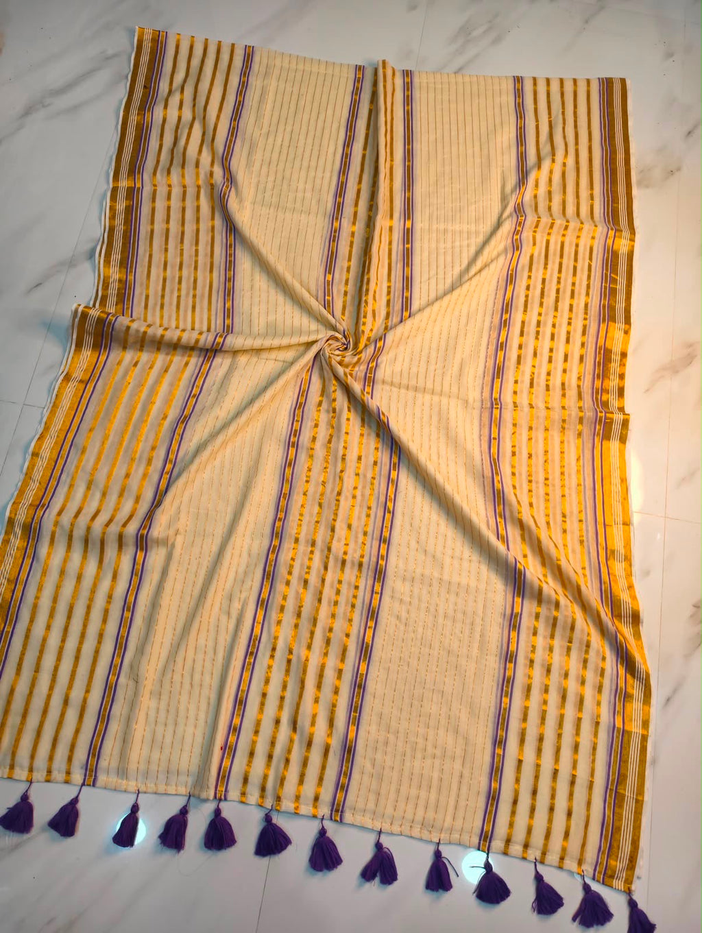 Veena Purple Mul Cotton Sarees RG9
