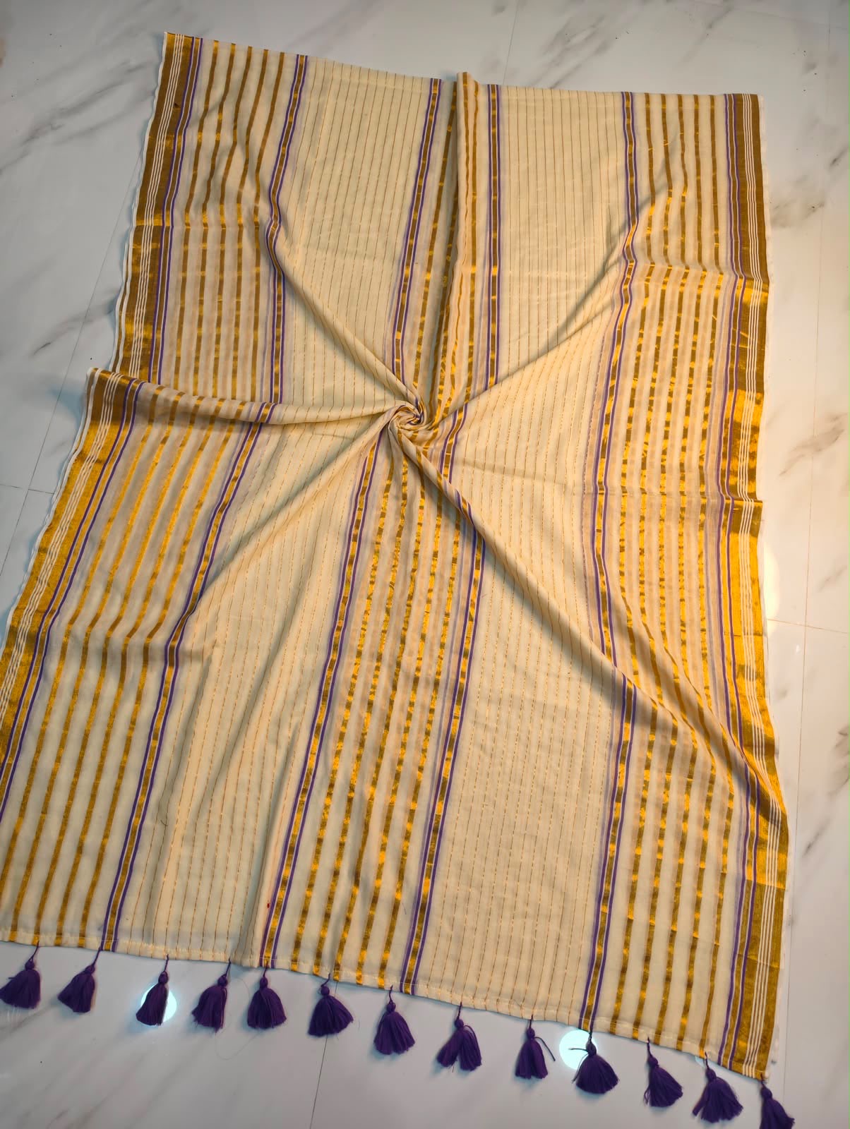 Veena Purple Mul Cotton Sarees RG9