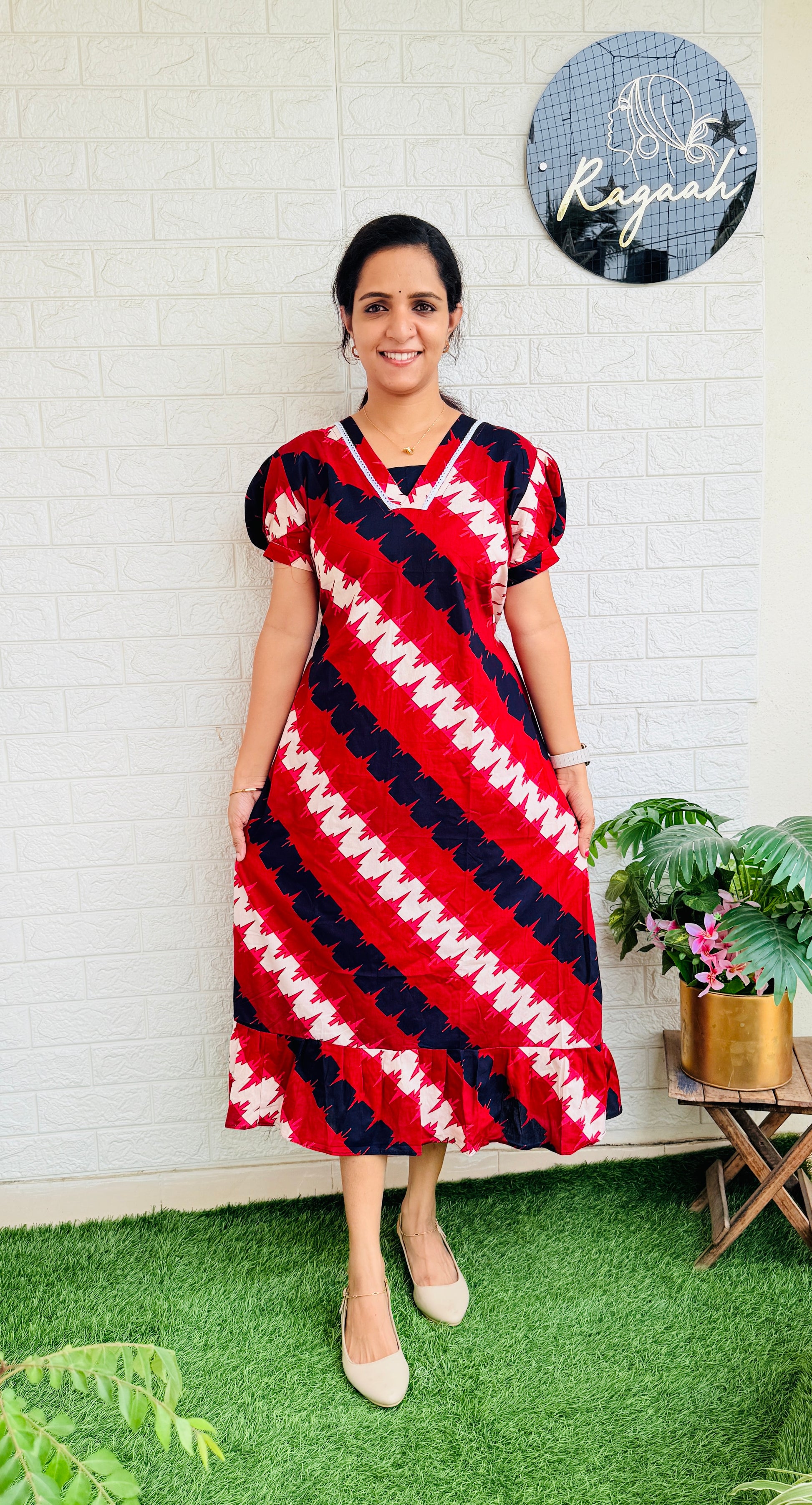 Cotton Frock RG766 Red