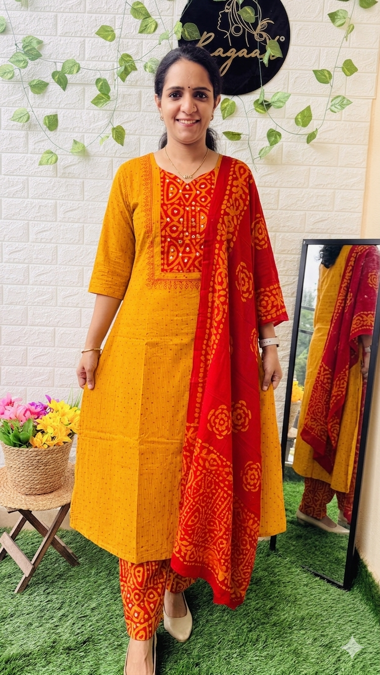 Kantha Cotton Stiched 3pc set RG467