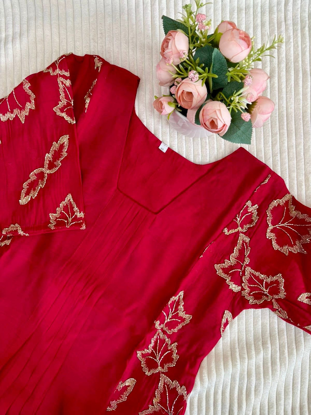 Mul Chandheri Zari Work Aline Kurti RG943