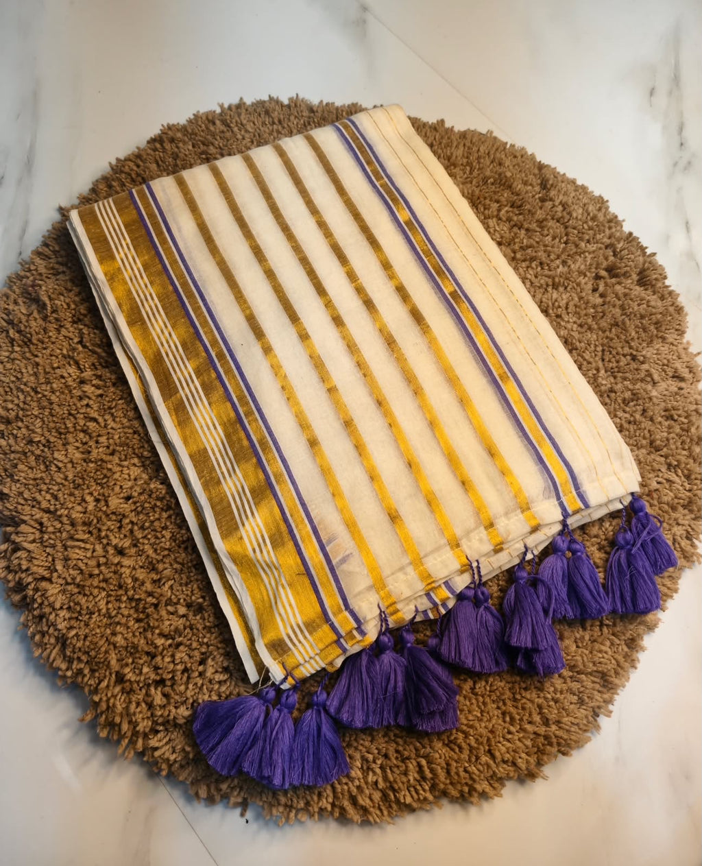 Veena Purple Mul Cotton Sarees RG9