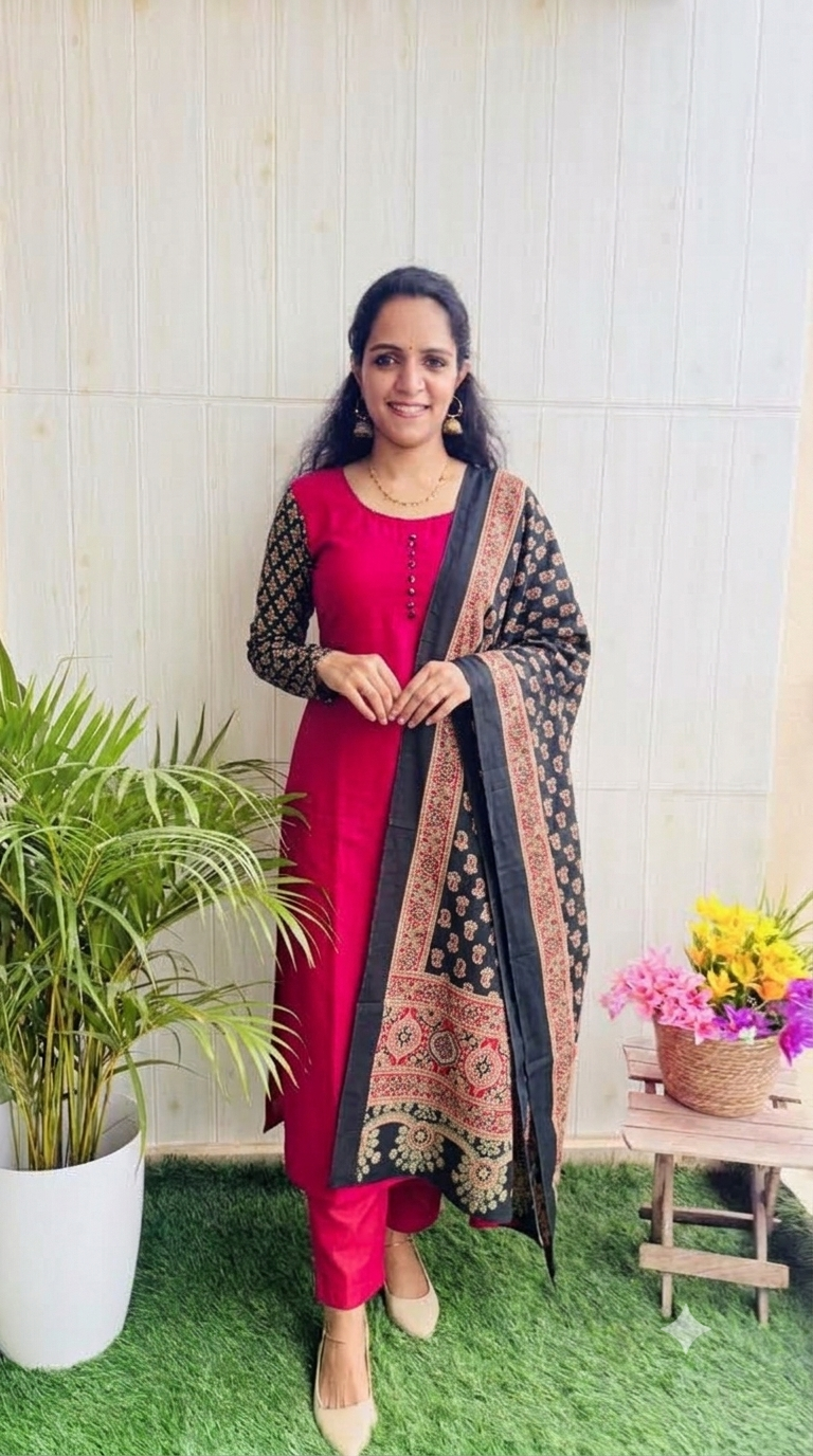 Cotton Ajrakh 3pc Set RG1012