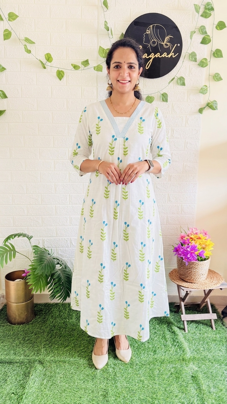 Embroidery Pink Blossom Aline Top RG953