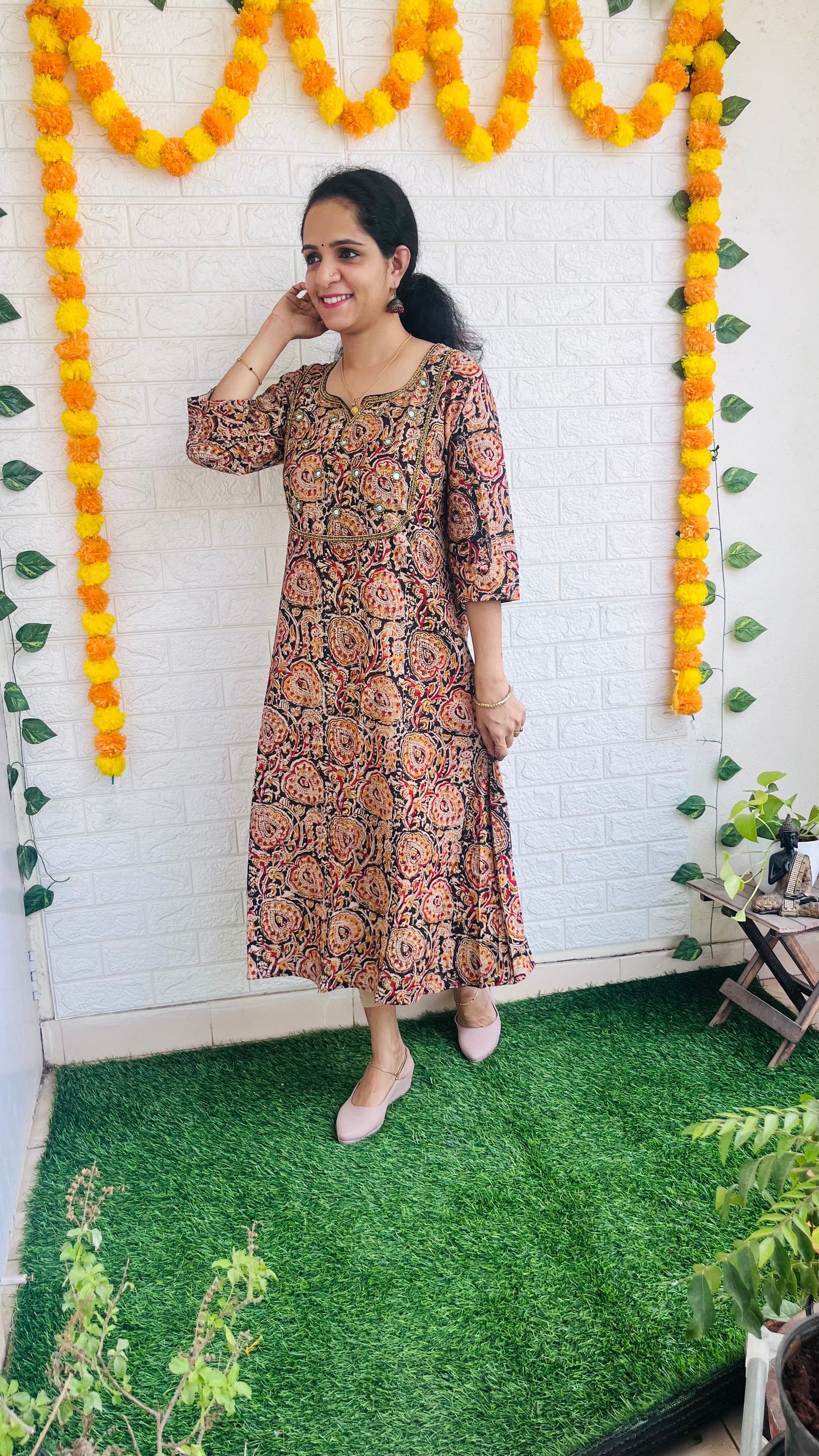 Kalamkari Aline Kurti