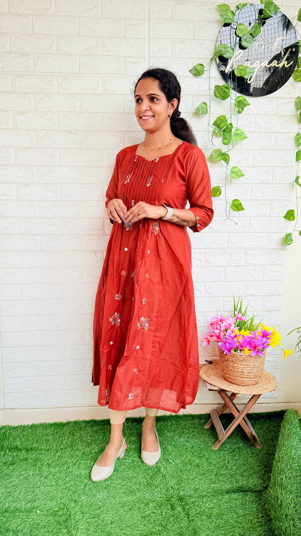 Mul Chandheri Embroidery Aline Frock RG877