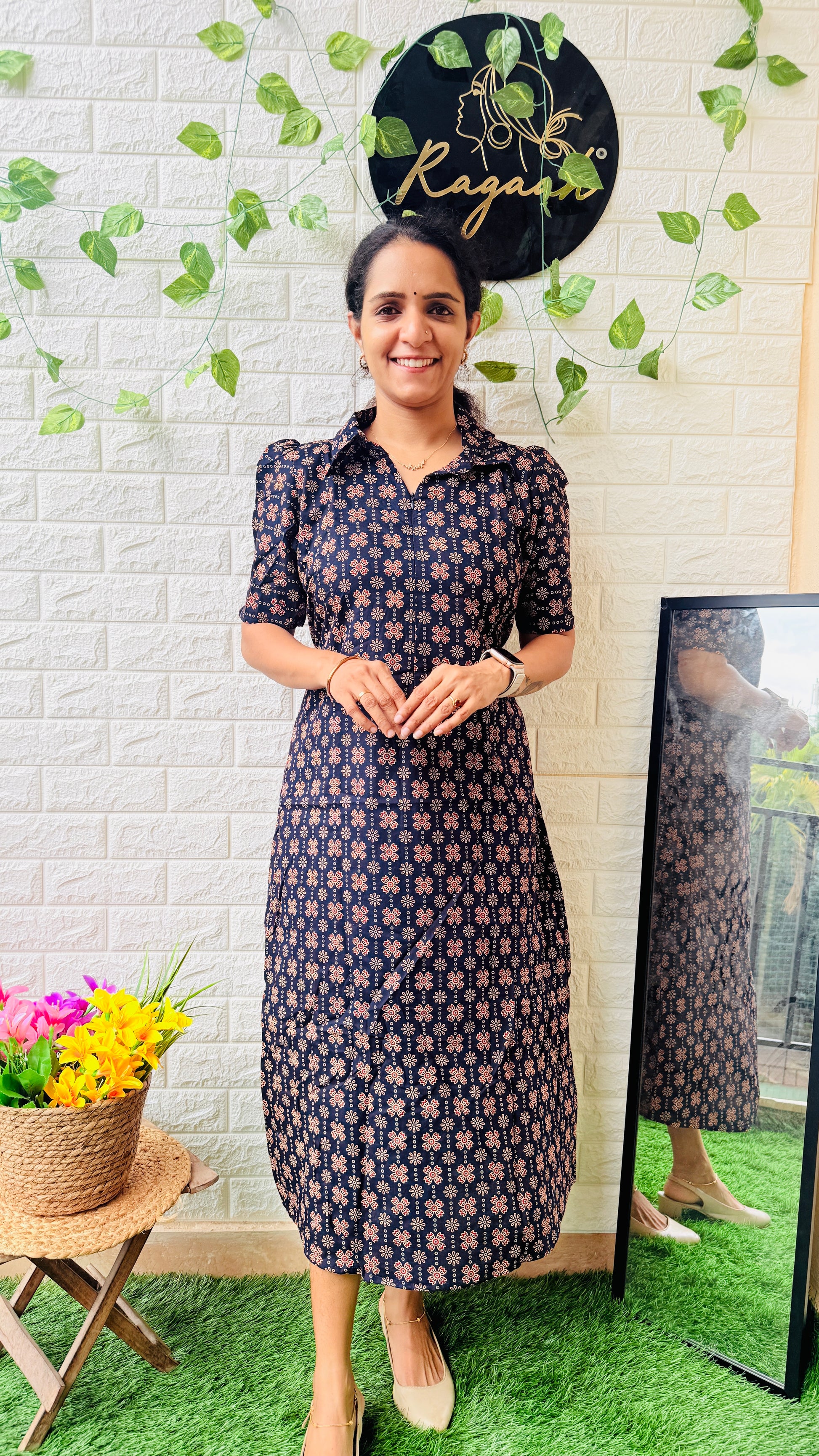 Feeding Ajrakh Cotton Frock RG945