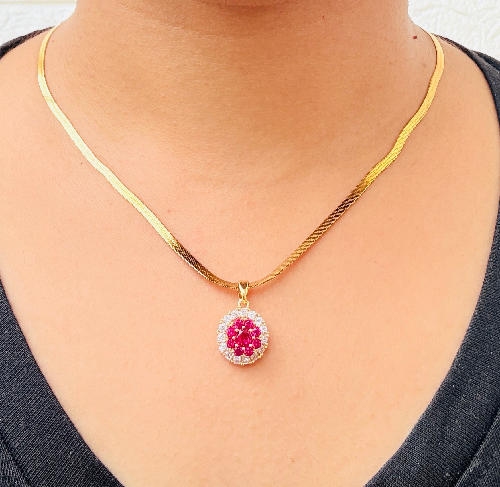 Spinning Daliya Anti tarnish stainless steel neck Chain RJ77