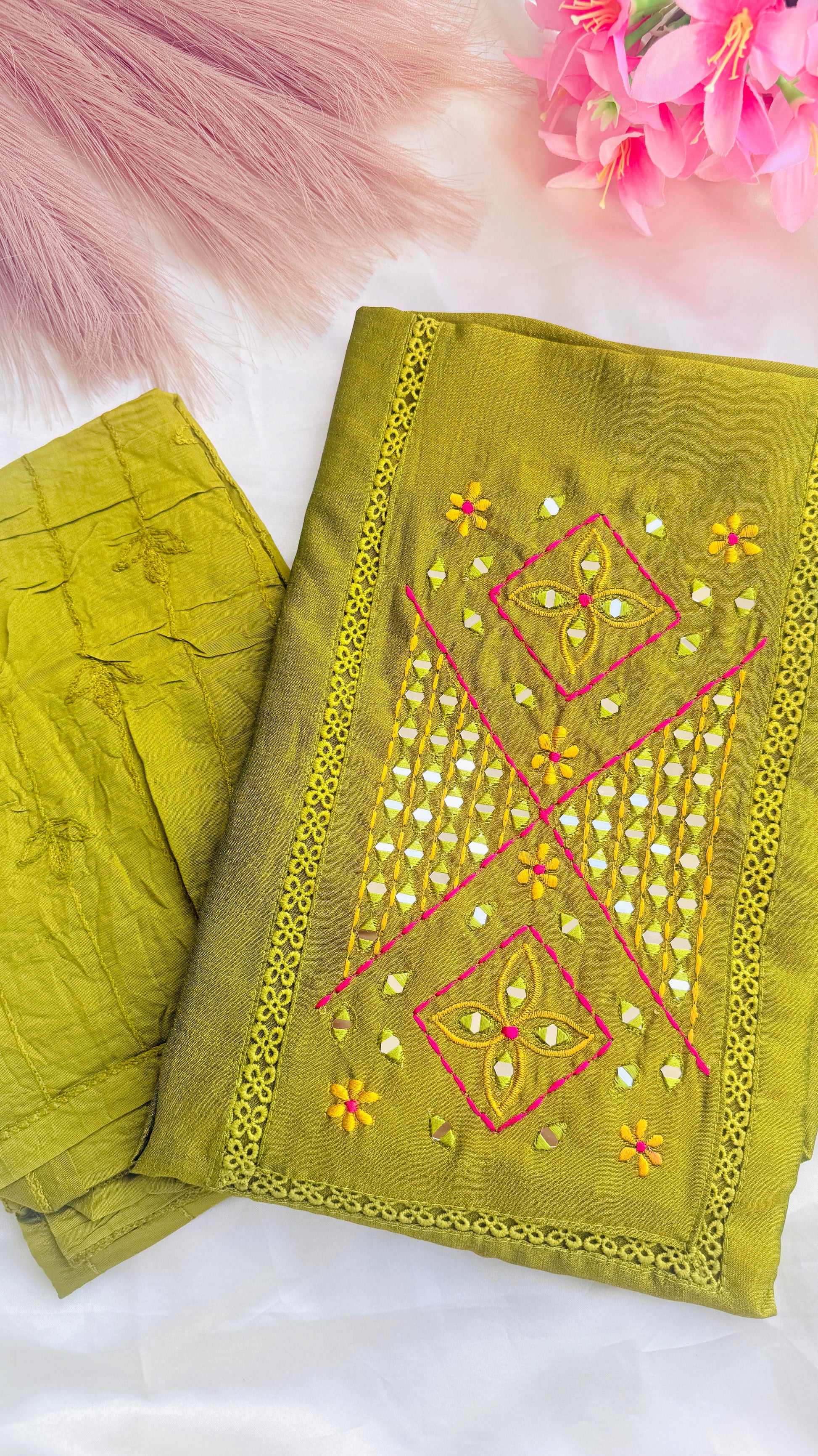 Vijithra Silk Unstiched 3ps set RG951