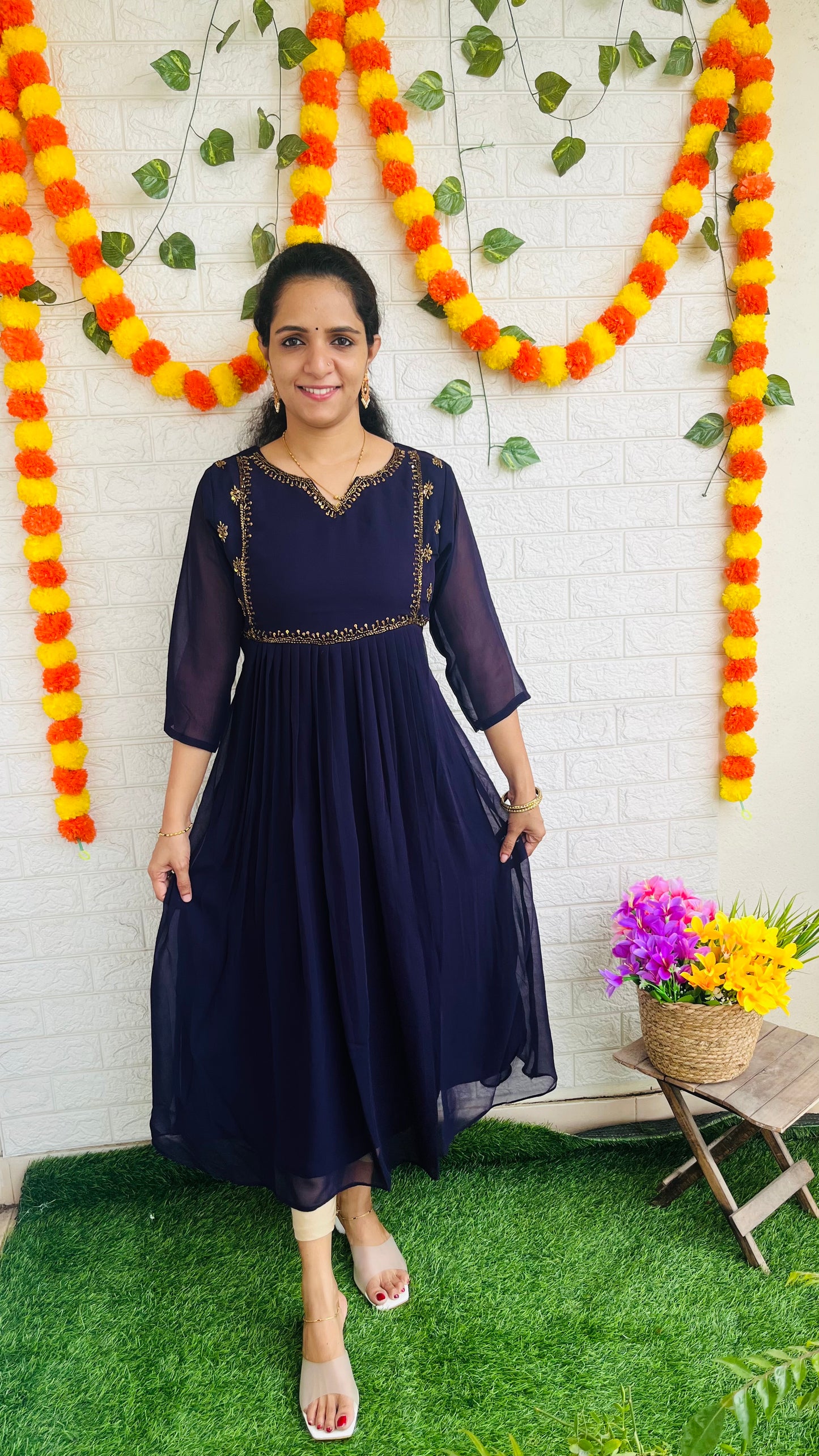 Beautiful Georgette handwork kurti