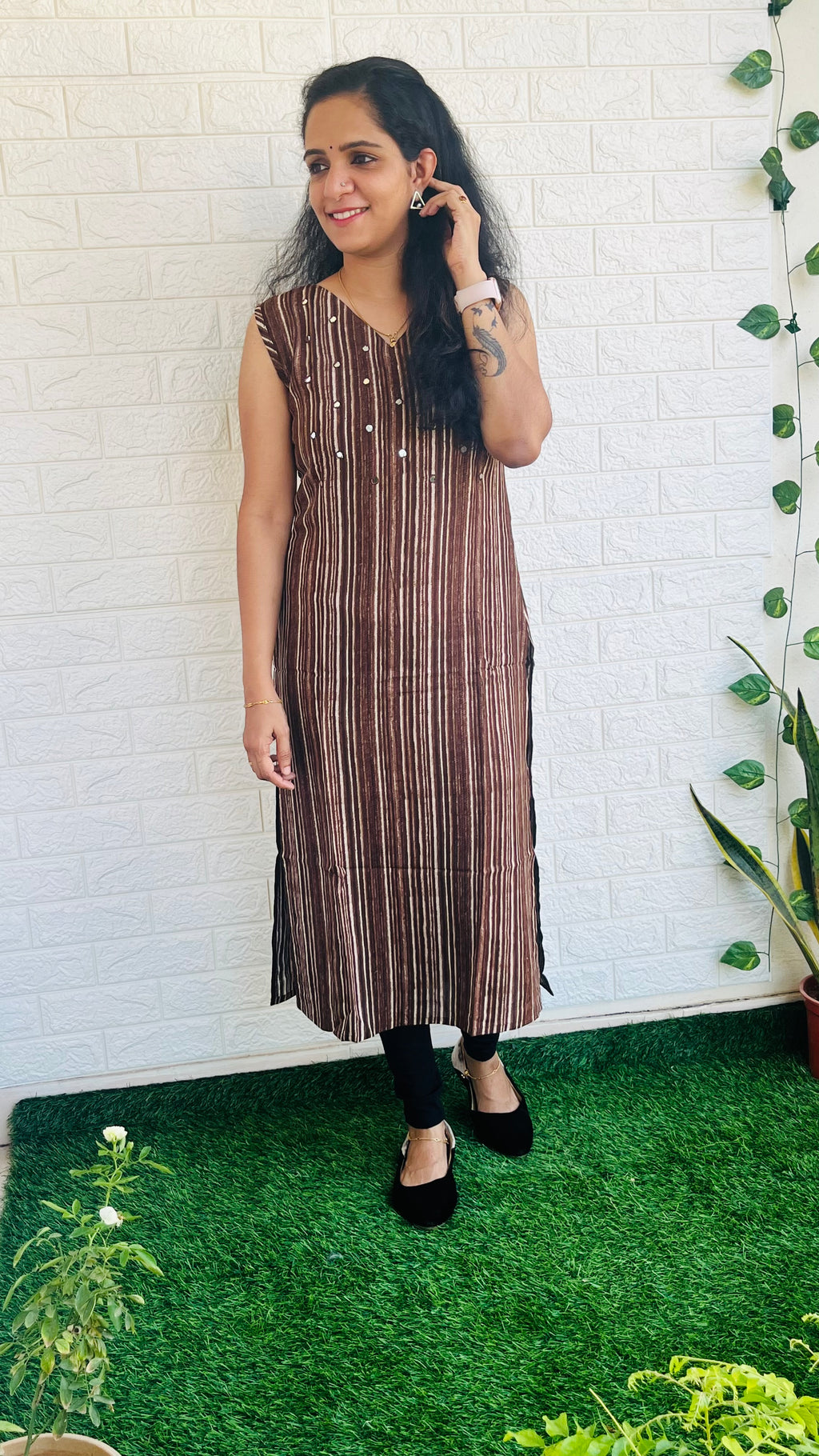 Rayon Aline Kurti Sleeve attached inside