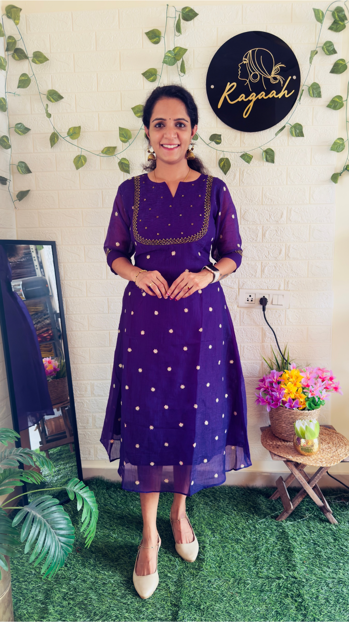 Tissue silk party wear Aline Kurti RG901