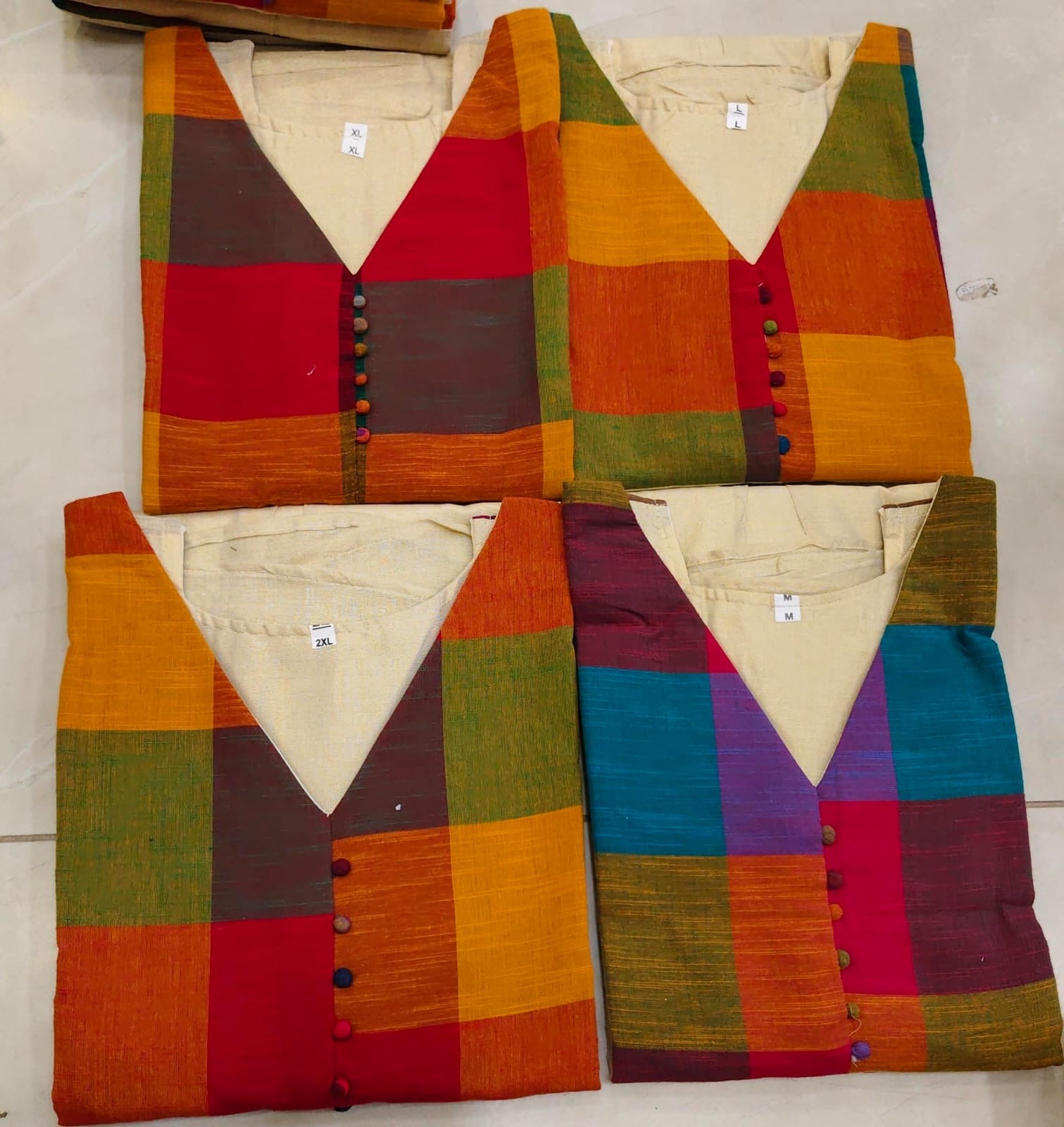 Varnam Madras Checks Onam Special kurti RG990