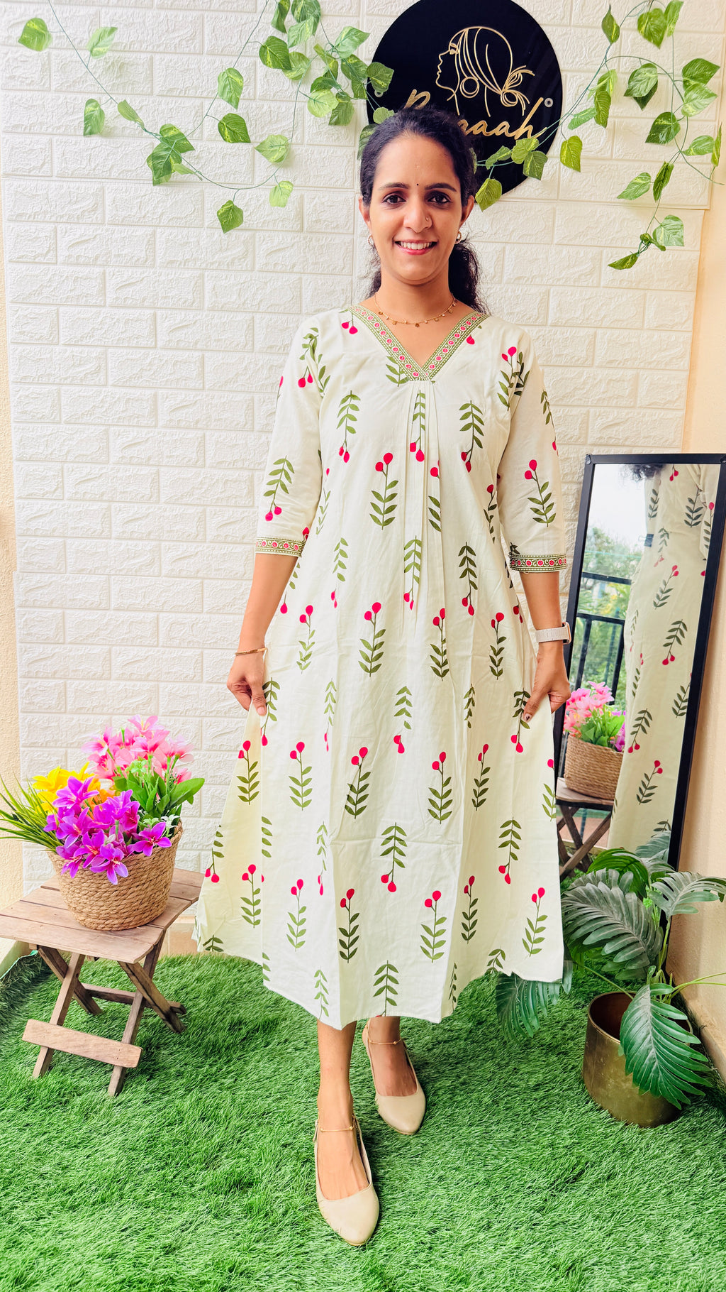 Pink Blossom Aline Top With Pocket RG948