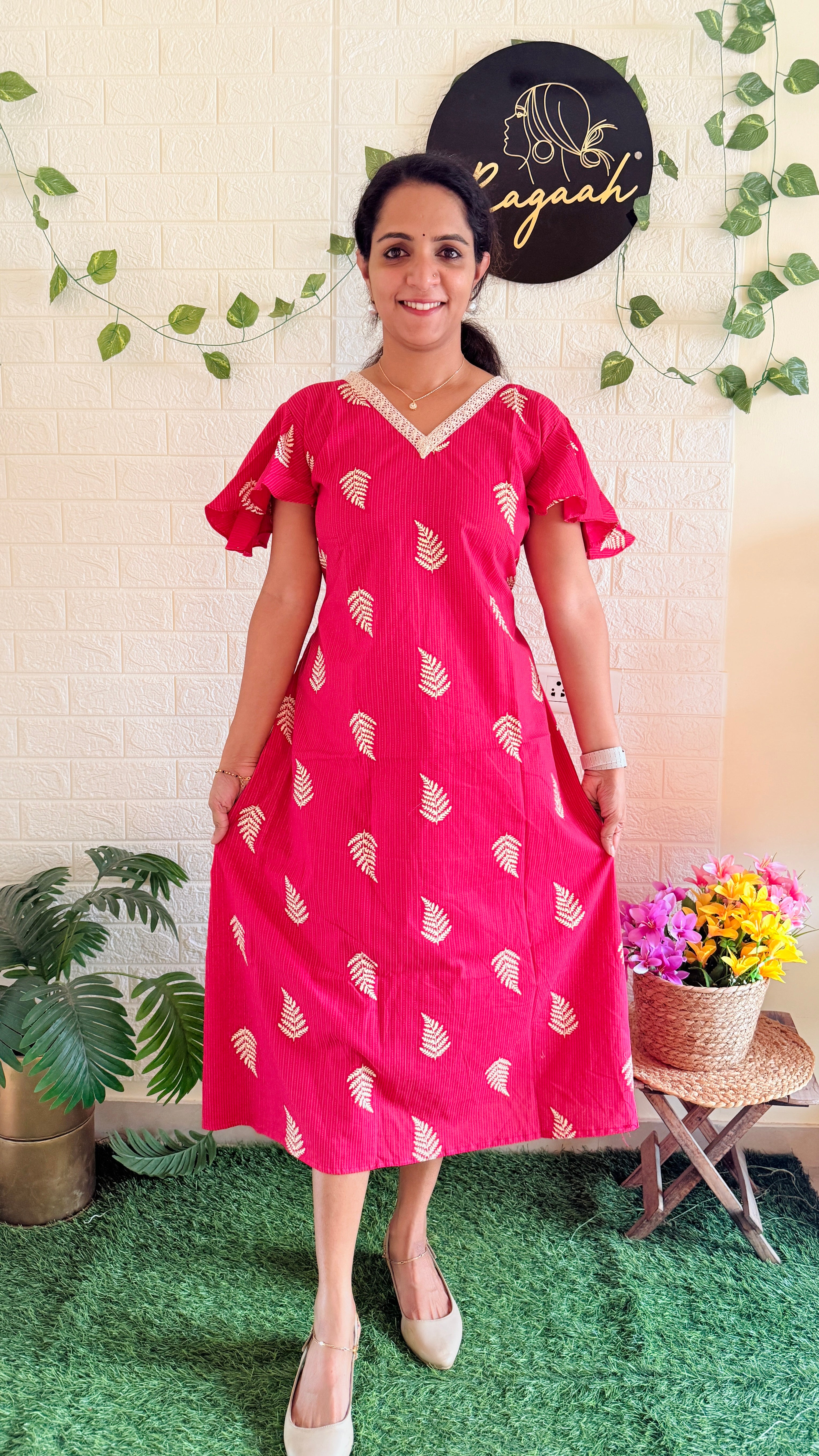 Cotton Frock With Umbrella Sleeves RG912