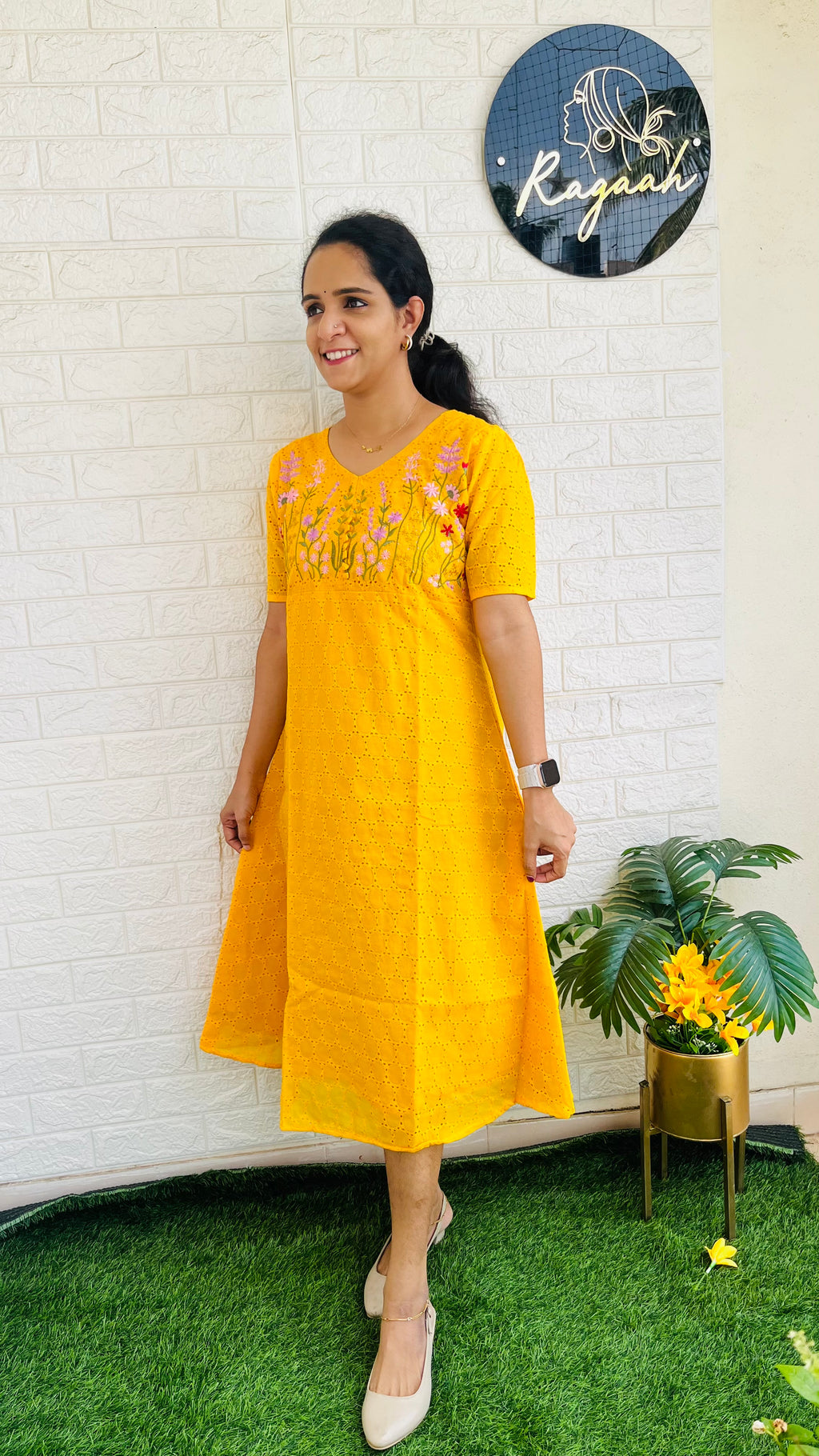 Cotton Hakoba Aline Kurti RG737 Yellow
