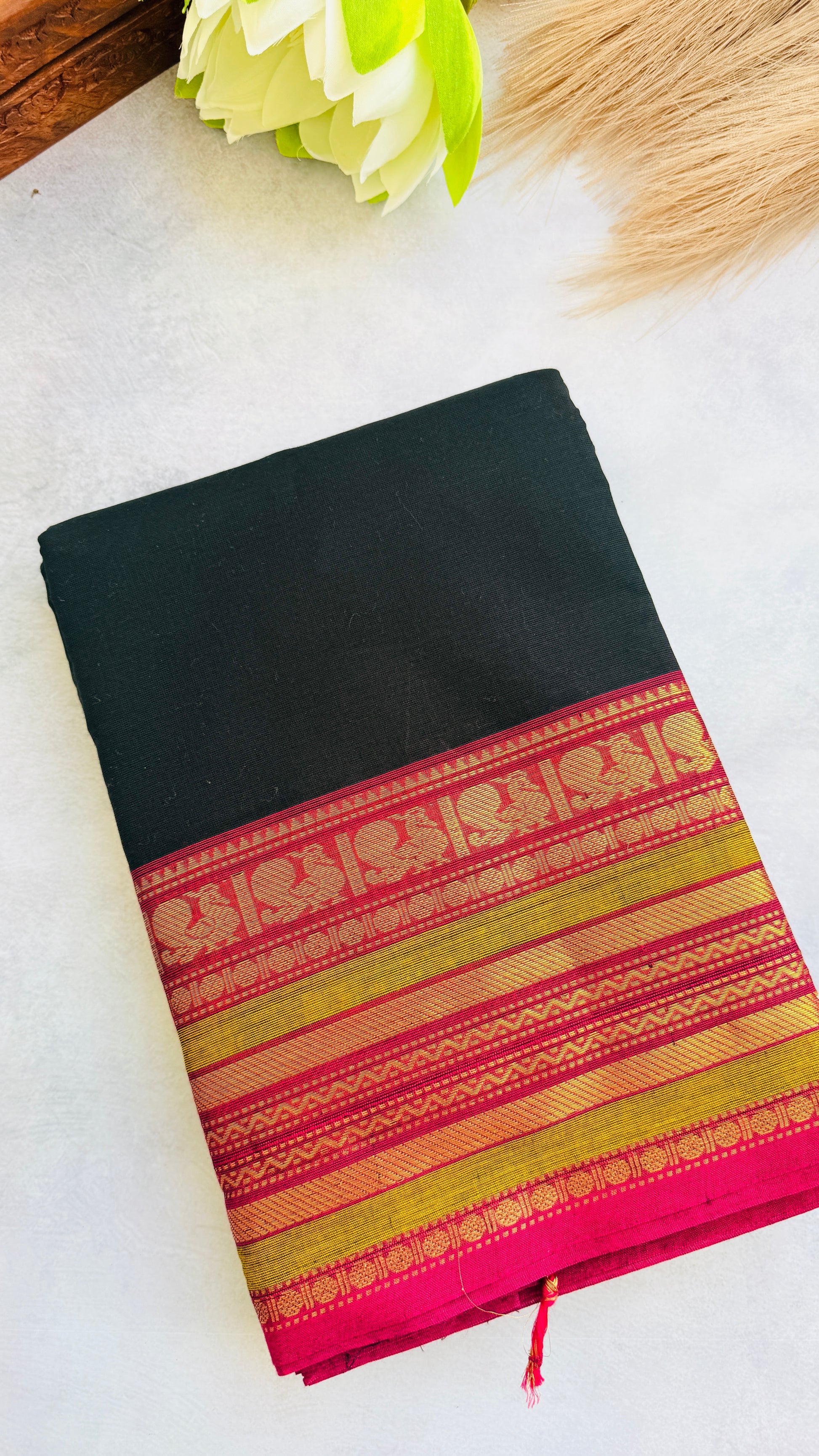 Shyamma Black Kanchi Cotton Saree RG906