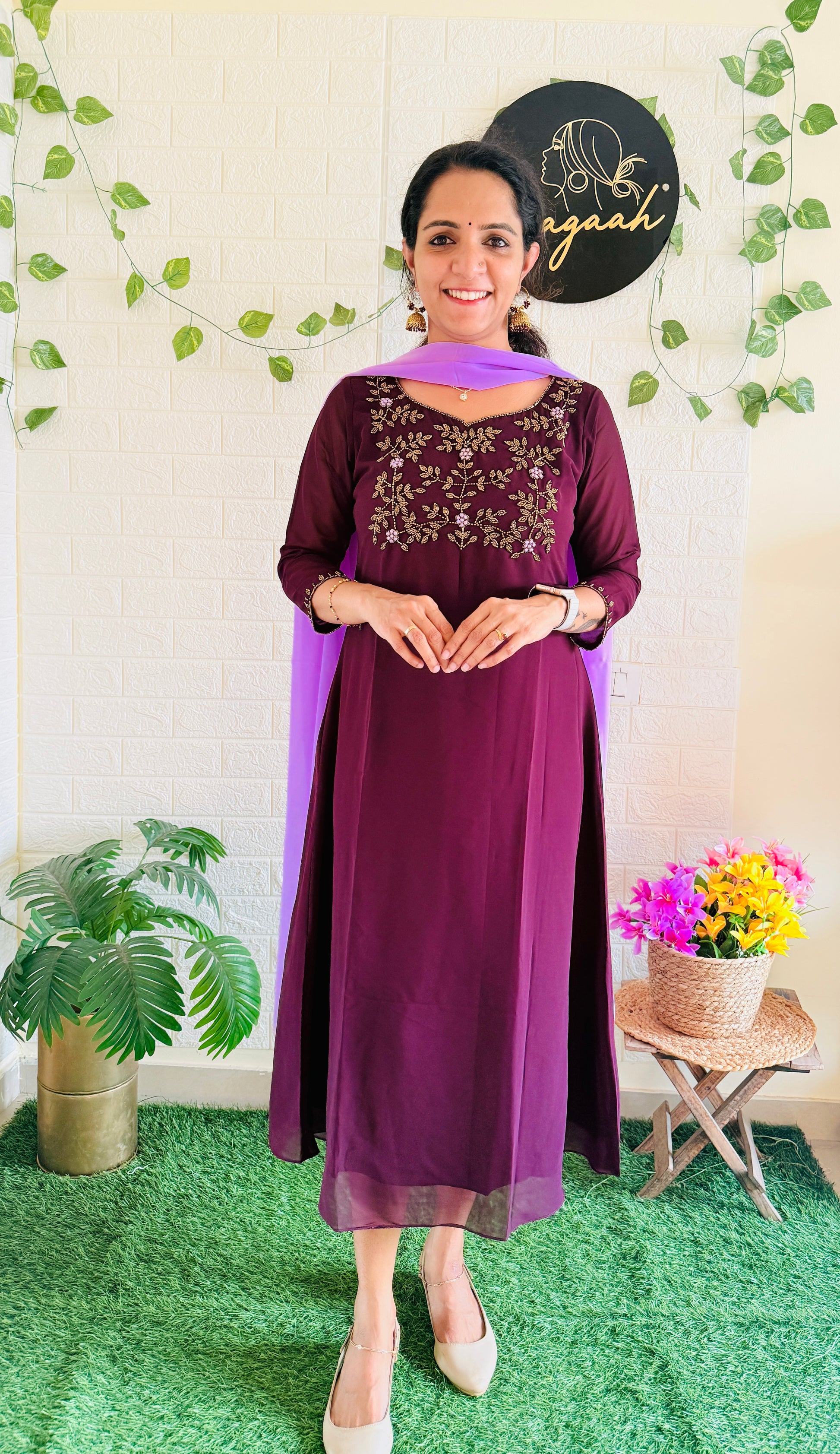 Heavy Handwork Kurti Dupatta Set RG911