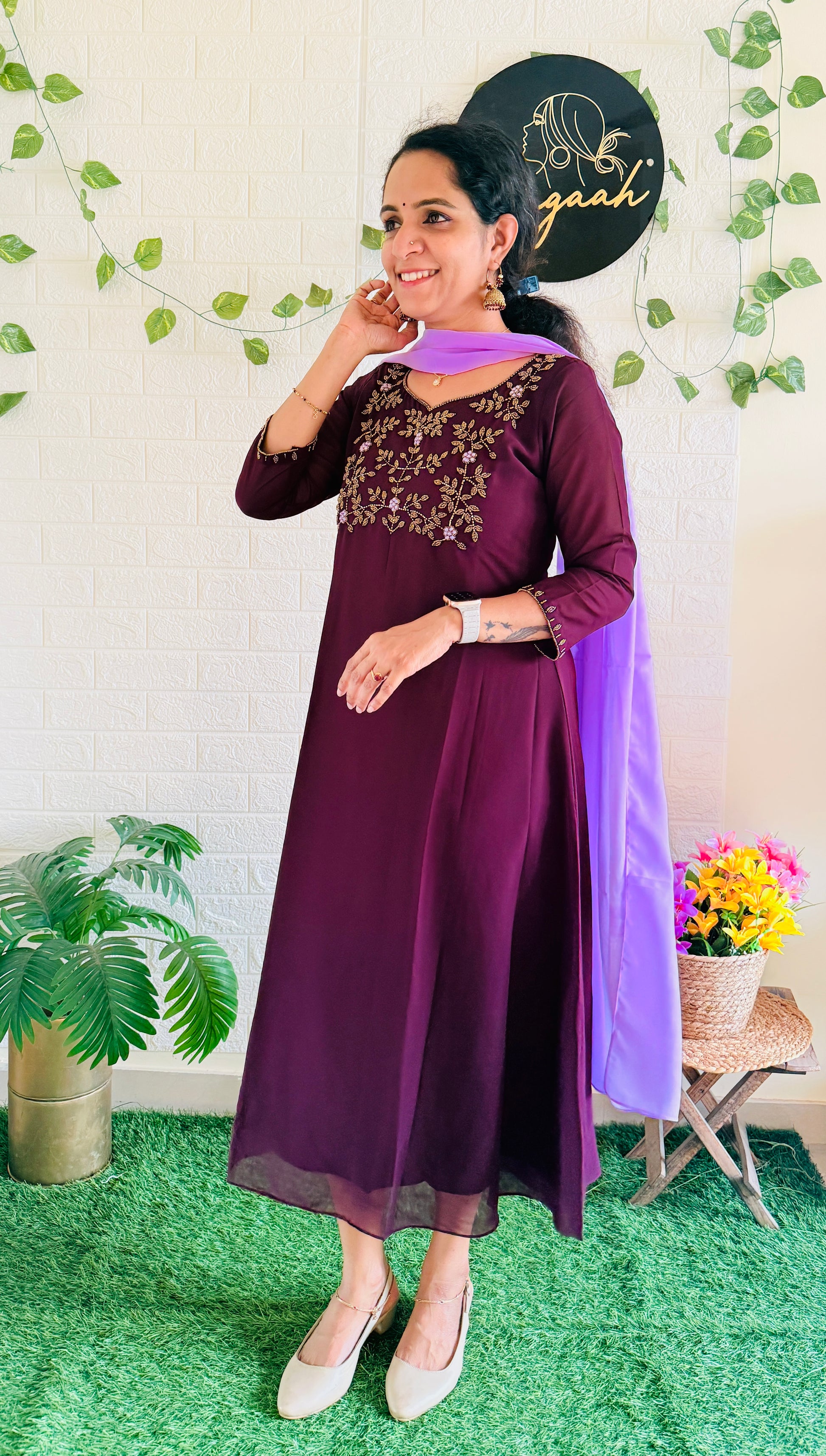 Heavy Handwork Kurti Dupatta Set RG911