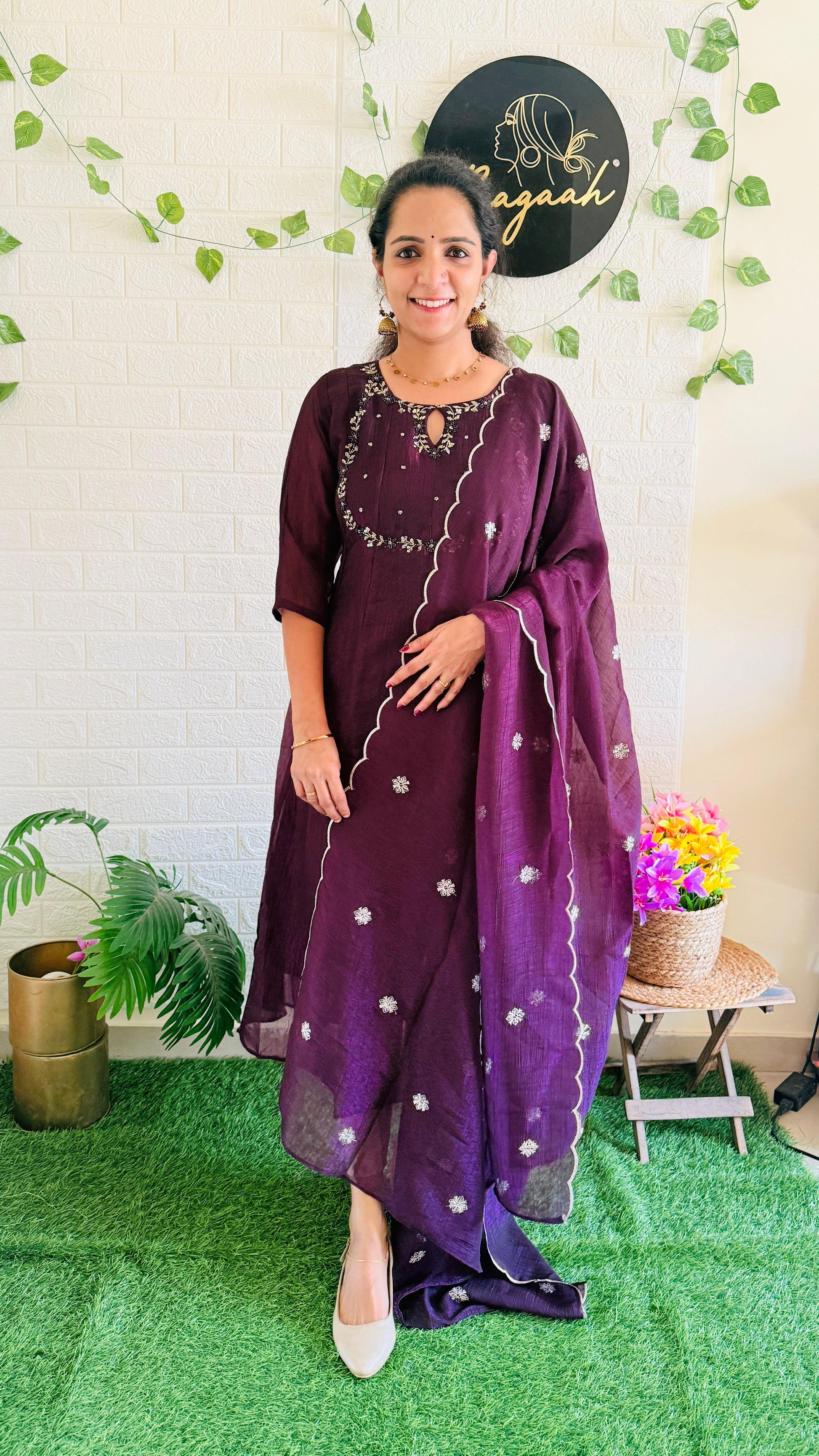 Party wear Anarkali Top & Dupatta Set RG919