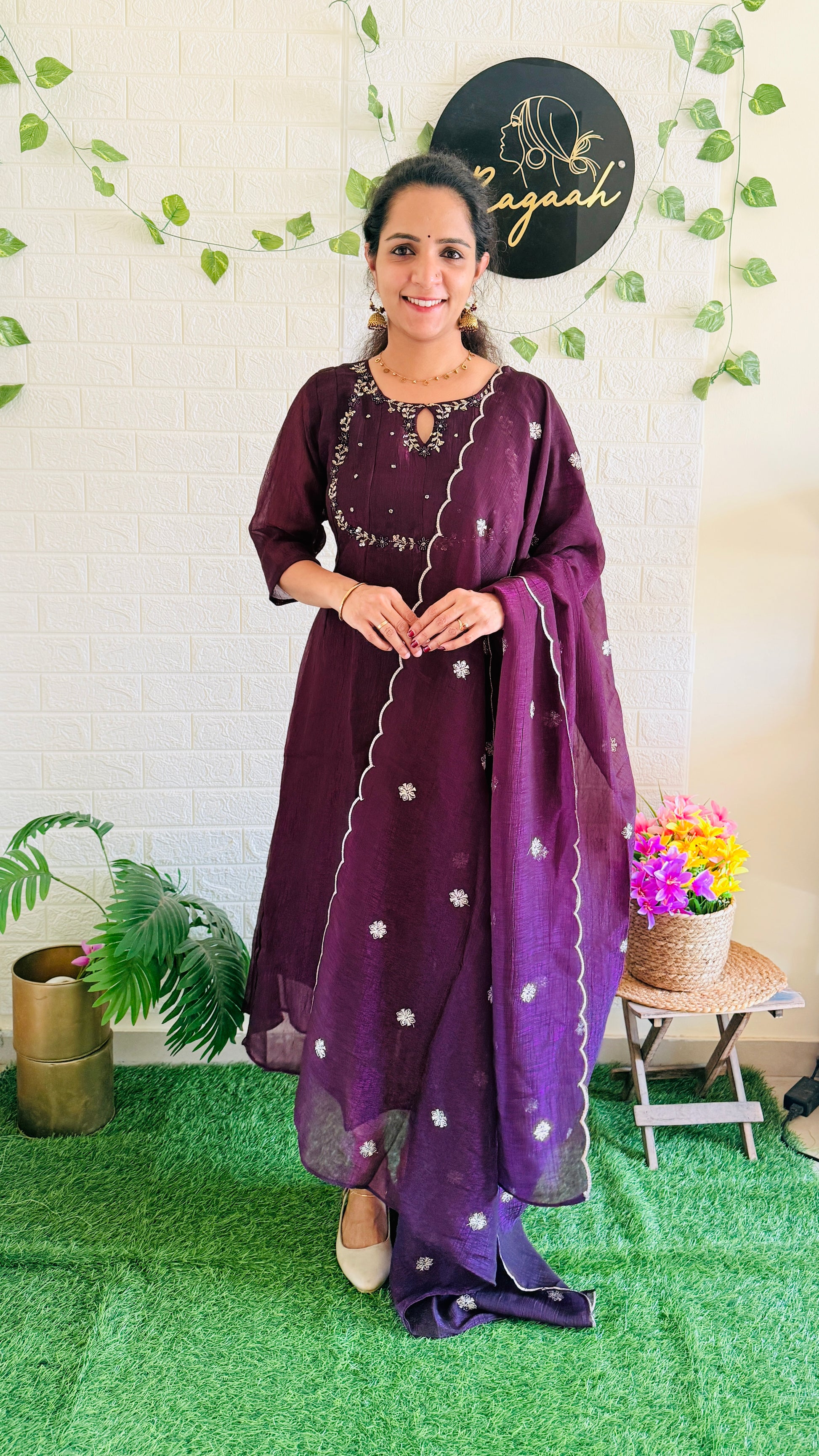 Party wear Anarkali Top & Dupatta Set RG919