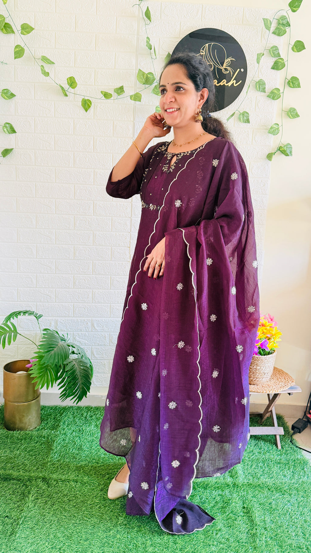 Party wear Anarkali Top & Dupatta Set RG919