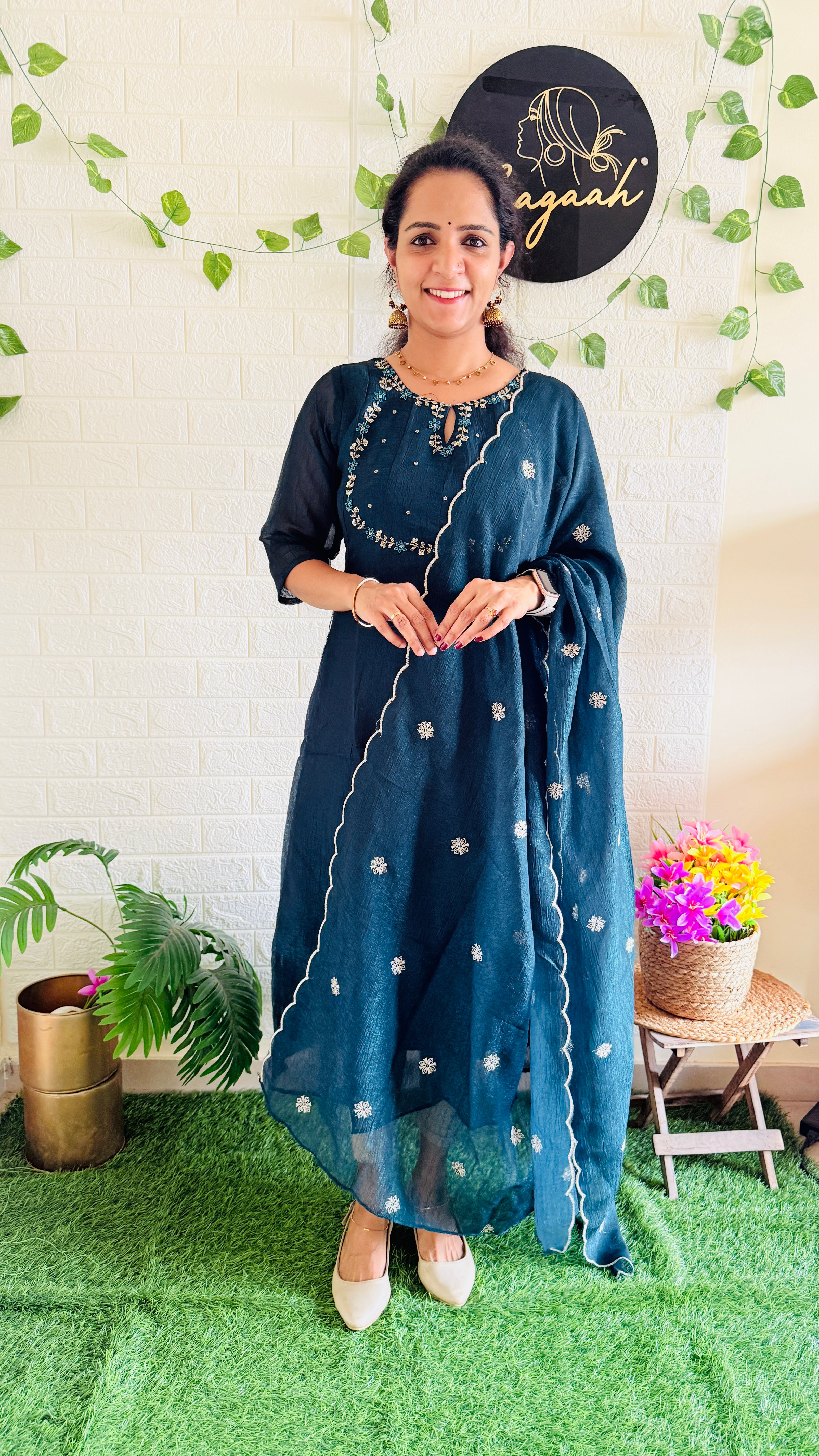 Party wear Anarkali Top & Dupatta Set RG919