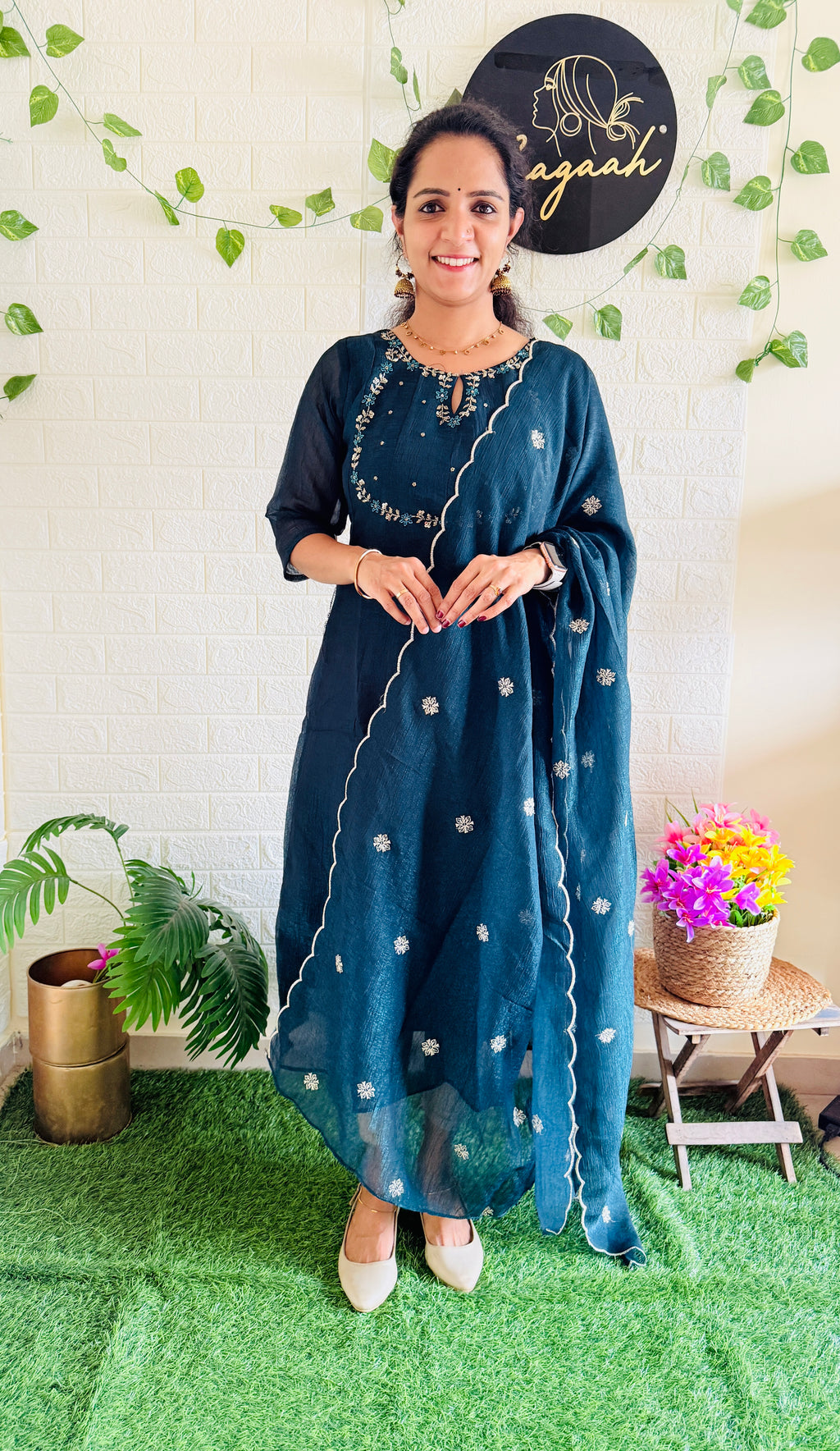 Party wear Anarkali Top & Dupatta Set RG919